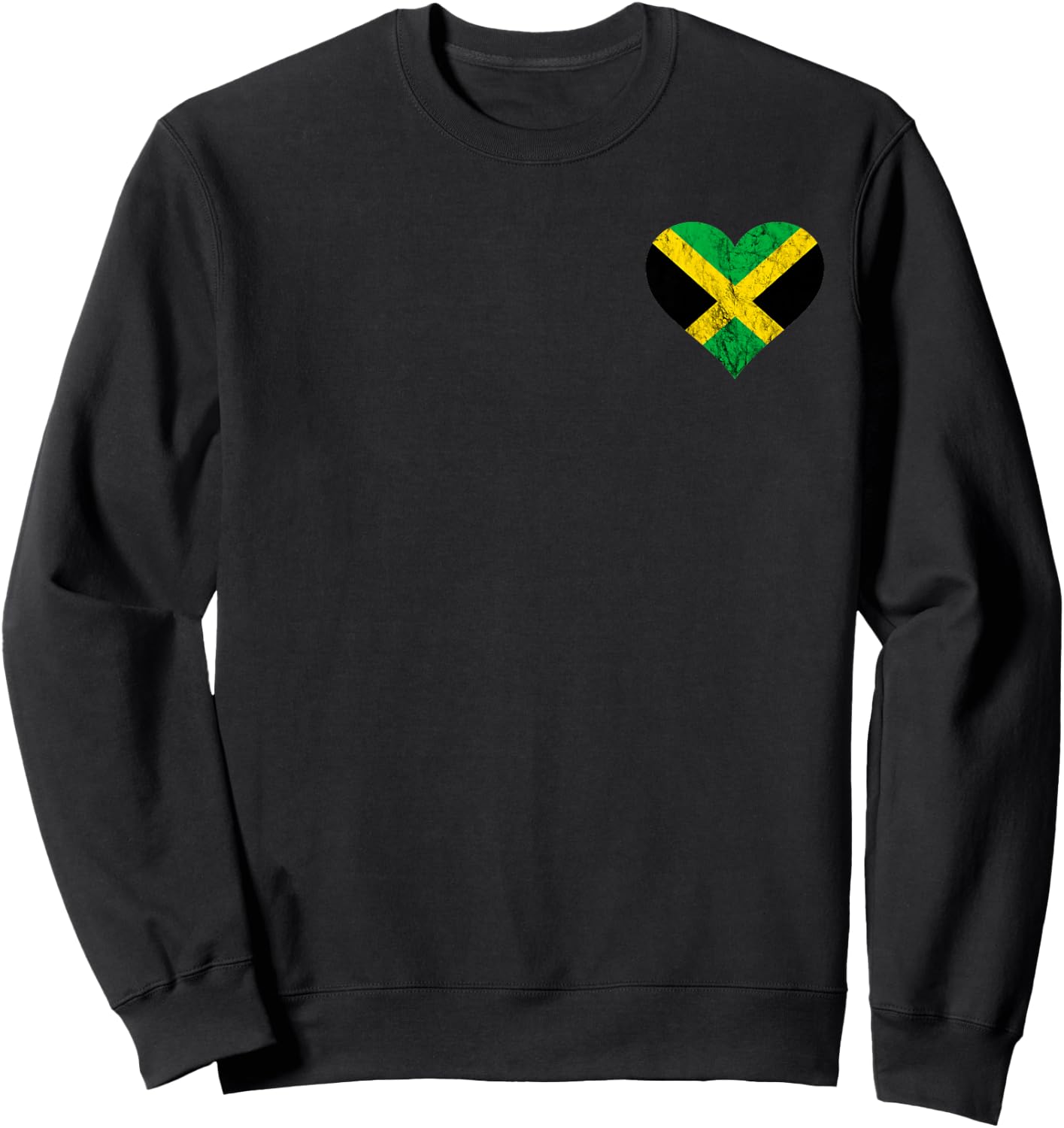 Jamaica Heart Jamaican Pride Caribbean Heritage Flag Sweatshirt - Sweatshirt | Black