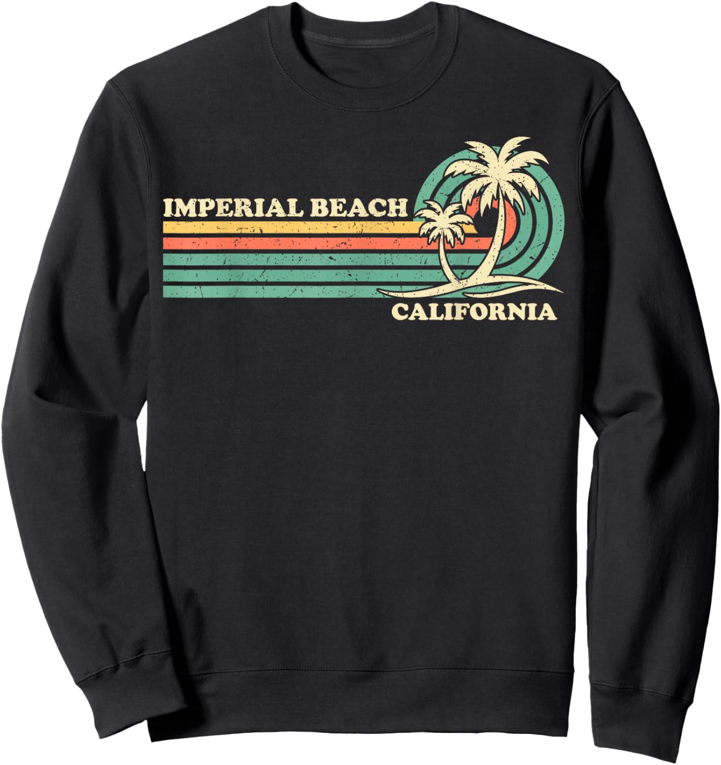 Vintage Retro Summer Vacation California Imperial Beach Women Girls Kids Sweatshirt - Sweatshirt | Black
