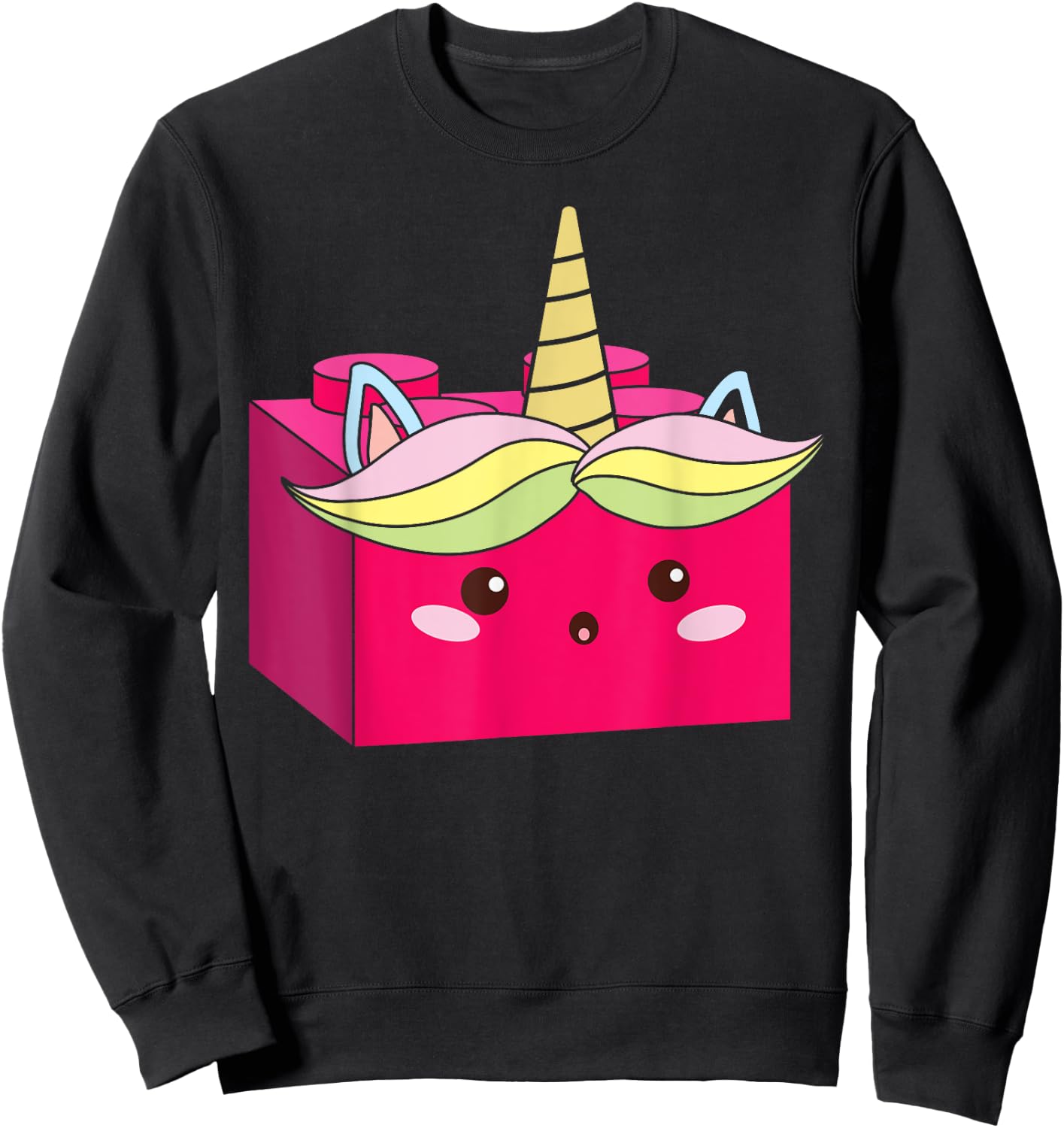 Unicorn Lover Master Builder Bricks Building Blocks Sweatshirt - Sweatshirt | Black