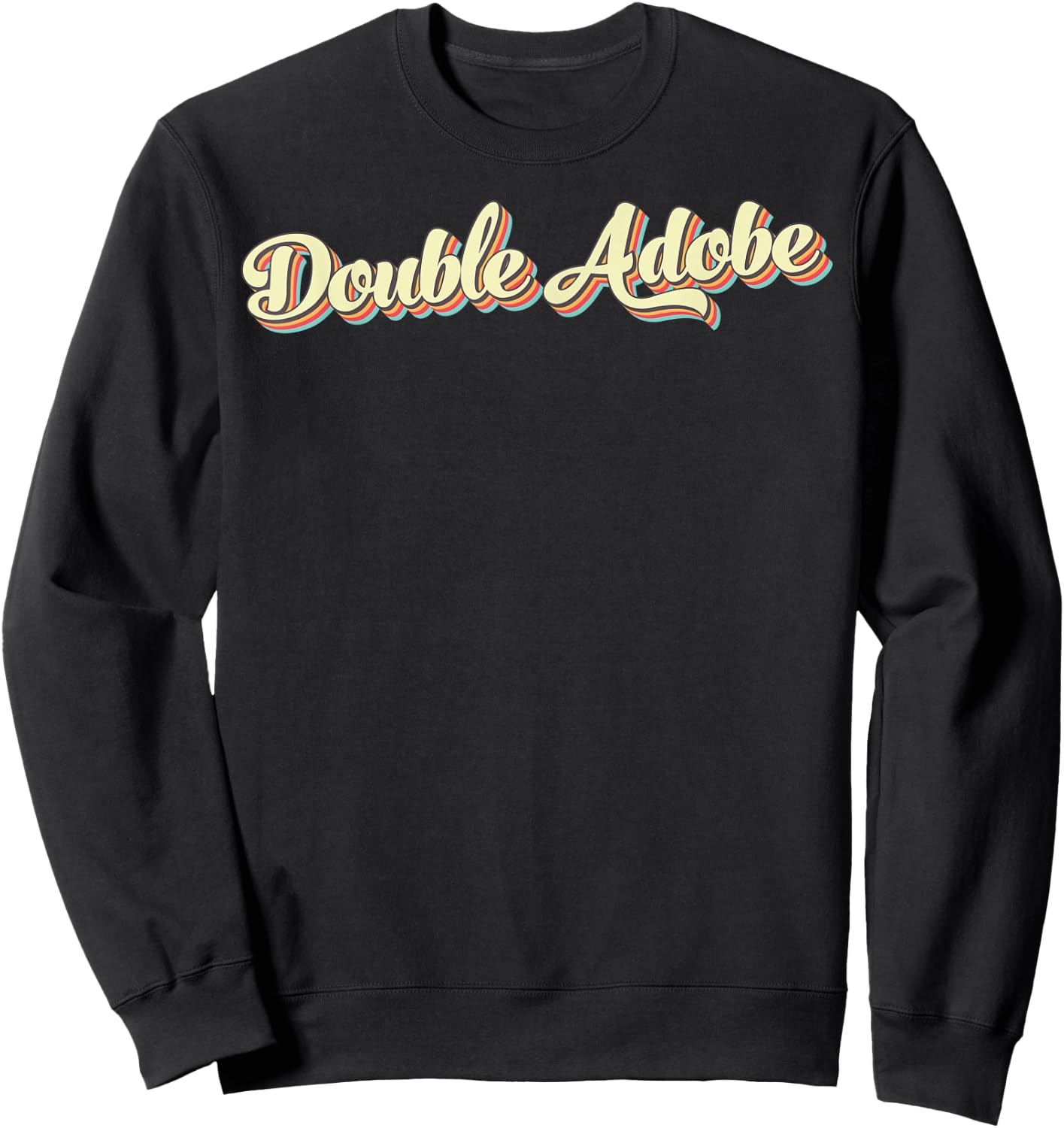 Double Adobe Retro Art Baseball Font Vintage Sweatshirt - Sweatshirt | Black