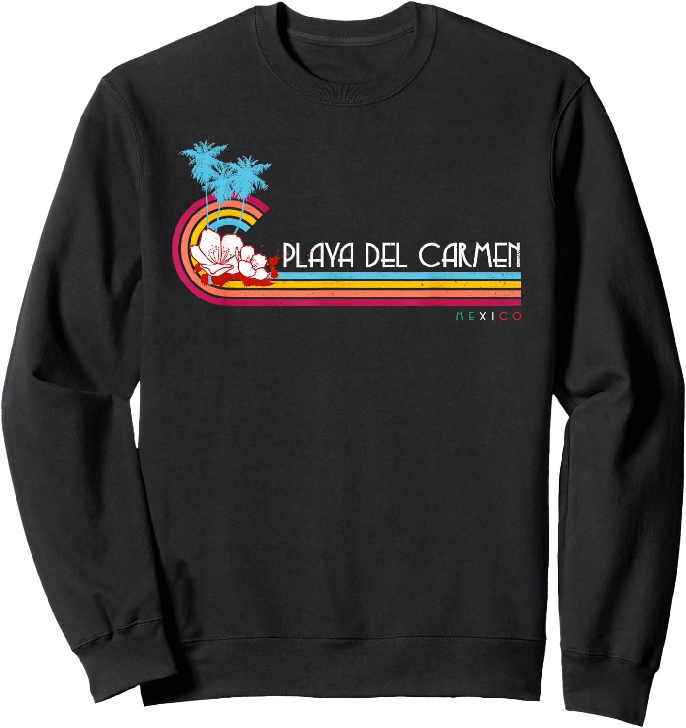 Summer Vacation Vintage Mexico Playa Del Carmen Beach Sweatshirt - Sweatshirt | Black