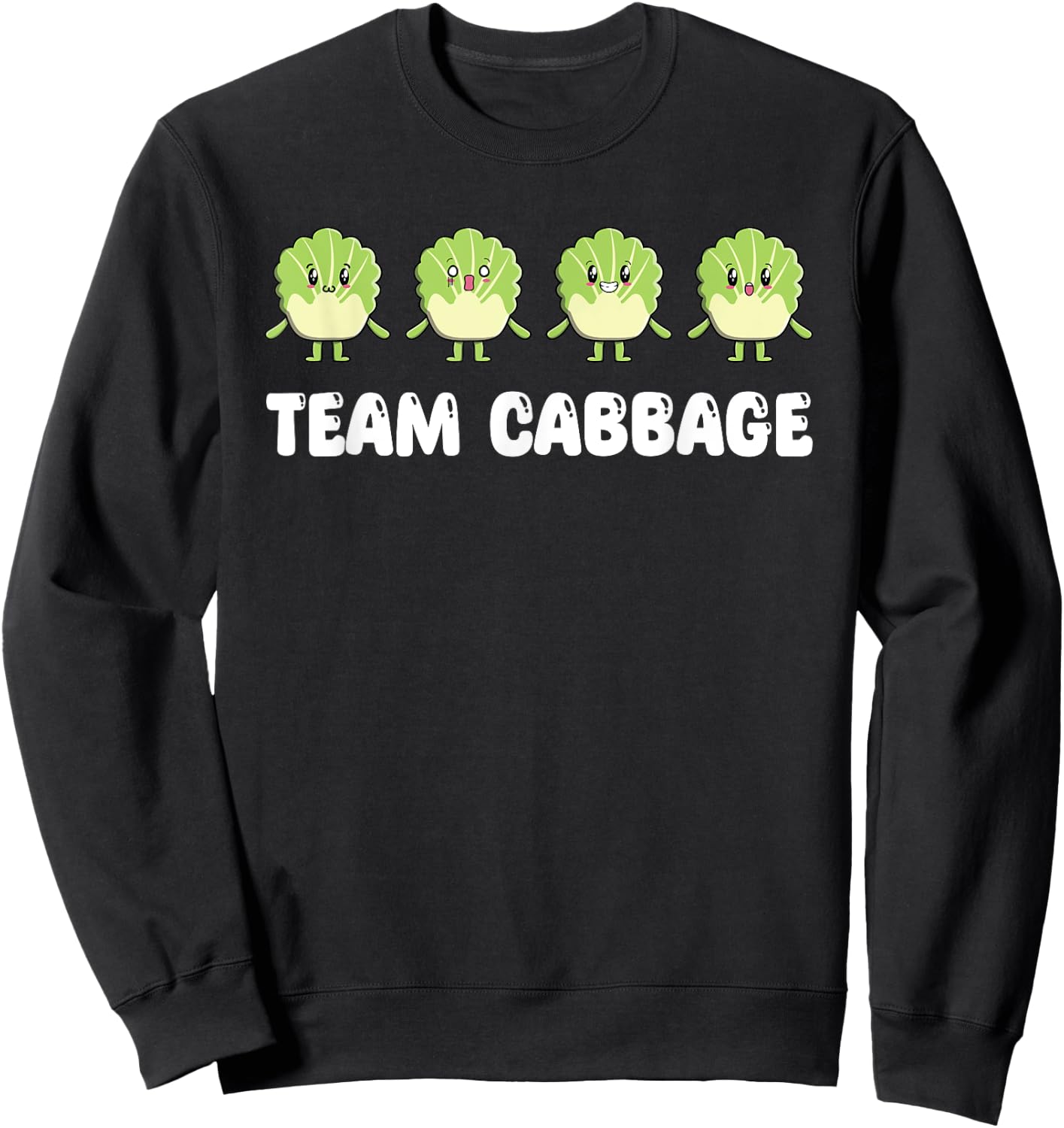 Funny Team Cabbage Costume Love Savoy Cabbage Sweatshirt - Sweatshirt | Black