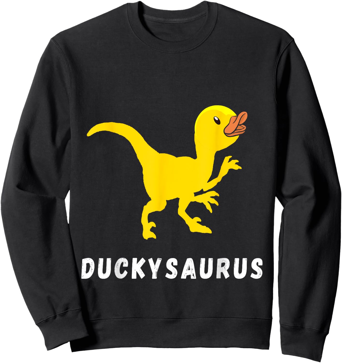 Rubber Duck T-Rex Duck Dino Funny Rubber Duck Dinosaur Sweatshirt - Sweatshirt | Black
