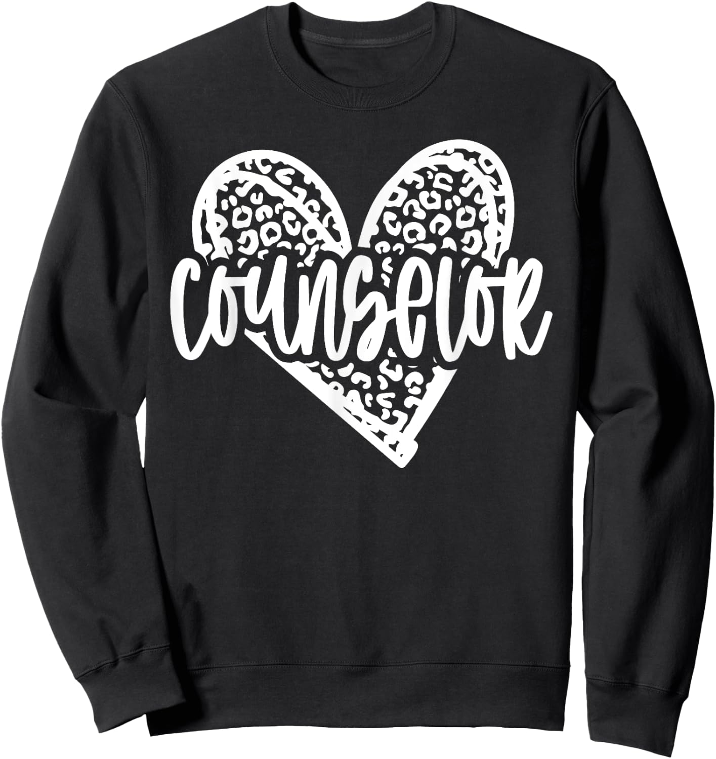 School Counselor Leopard Heart Schools Guidance Counseling Sweatshirt - Sweatshirt | Black