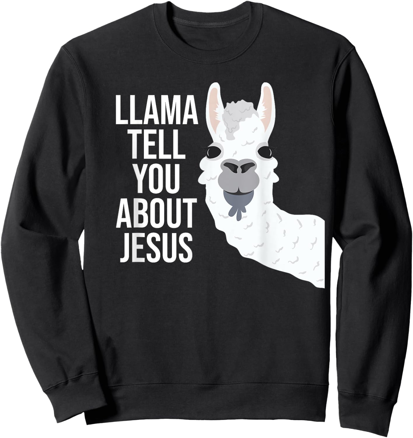 Llama Tell You About Jesus Funny Christian Bible Gospel Sweatshirt - Sweatshirt | Black