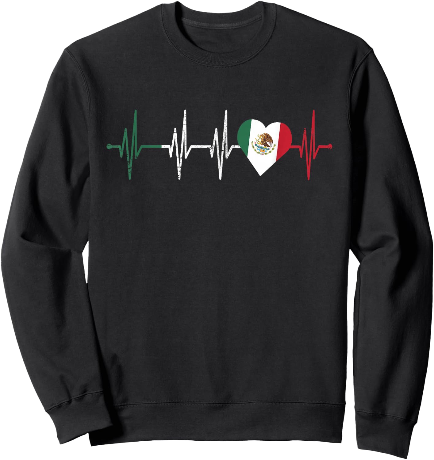 Mexico Heart Pulse Line ECG Heart Rate Women Sweatshirt - Sweatshirt | Black