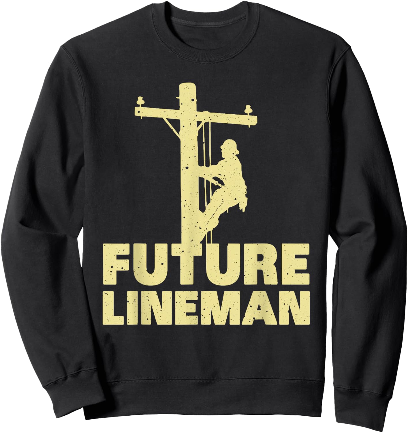 Cute Lineman Designs For Kids Men Women Electrician Funny Sweatshirt - Sweatshirt | Black
