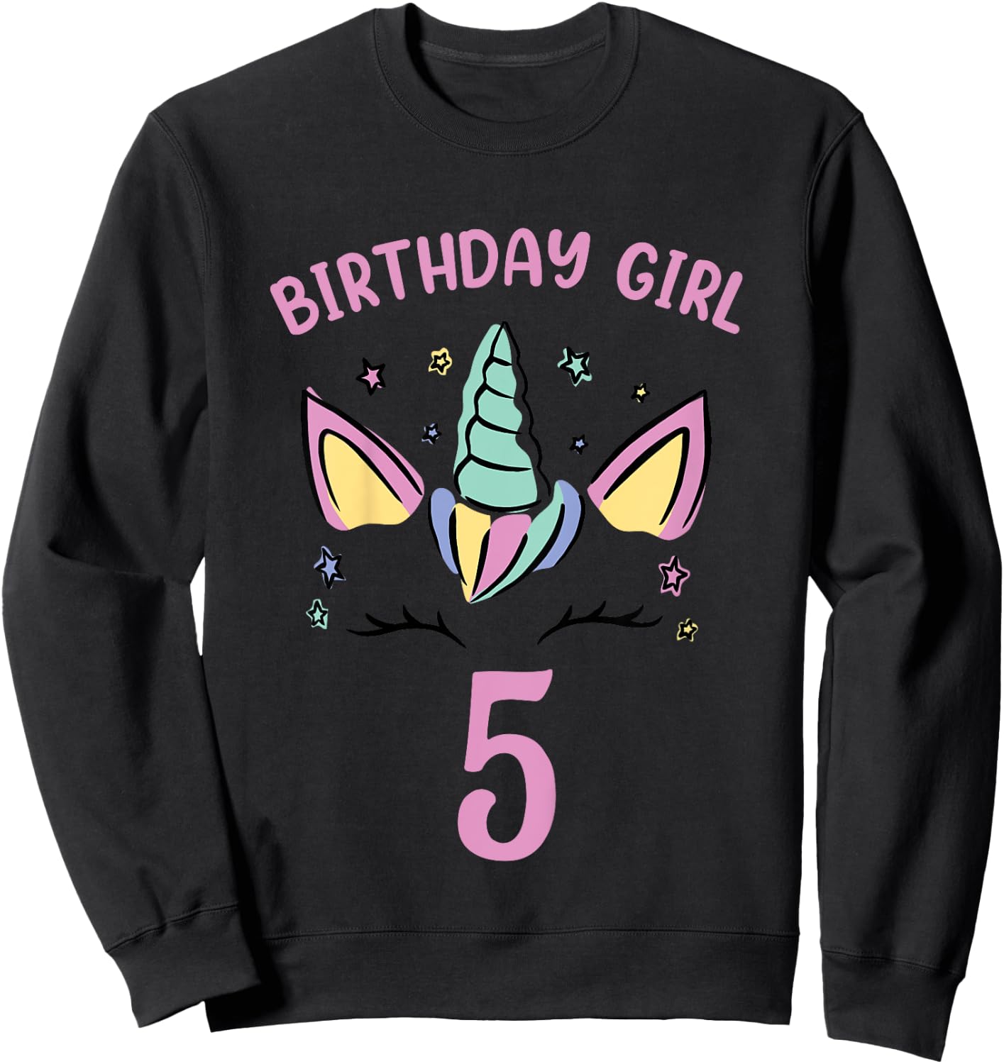 5th Birthday Unicorn Girls Birthday Girl 5 Sweatshirt - Sweatshirt | Black