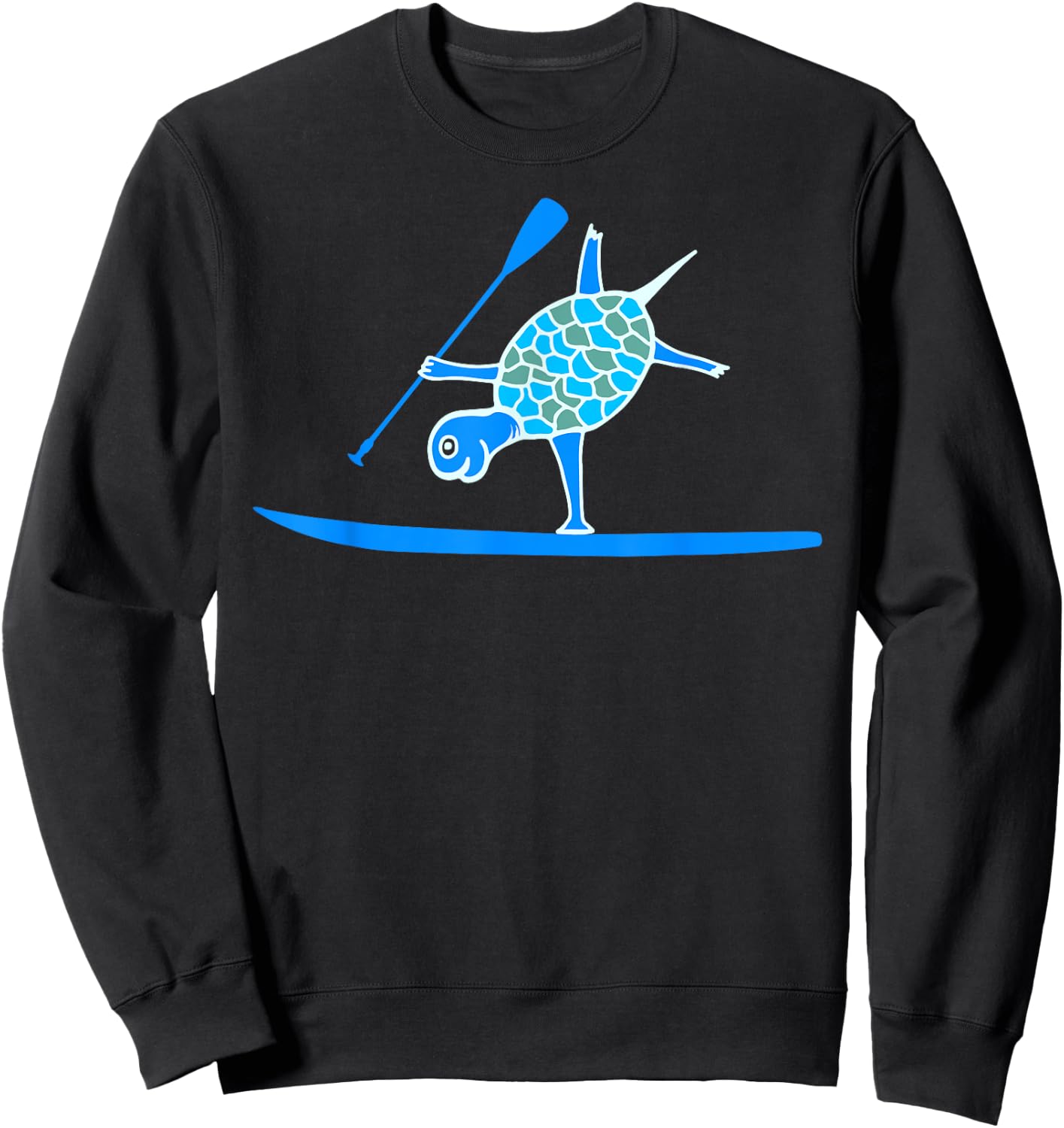 Standup Paddleboarding SUP One Arm Handstand Turtle Paddling Sweatshirt - Sweatshirt | Black