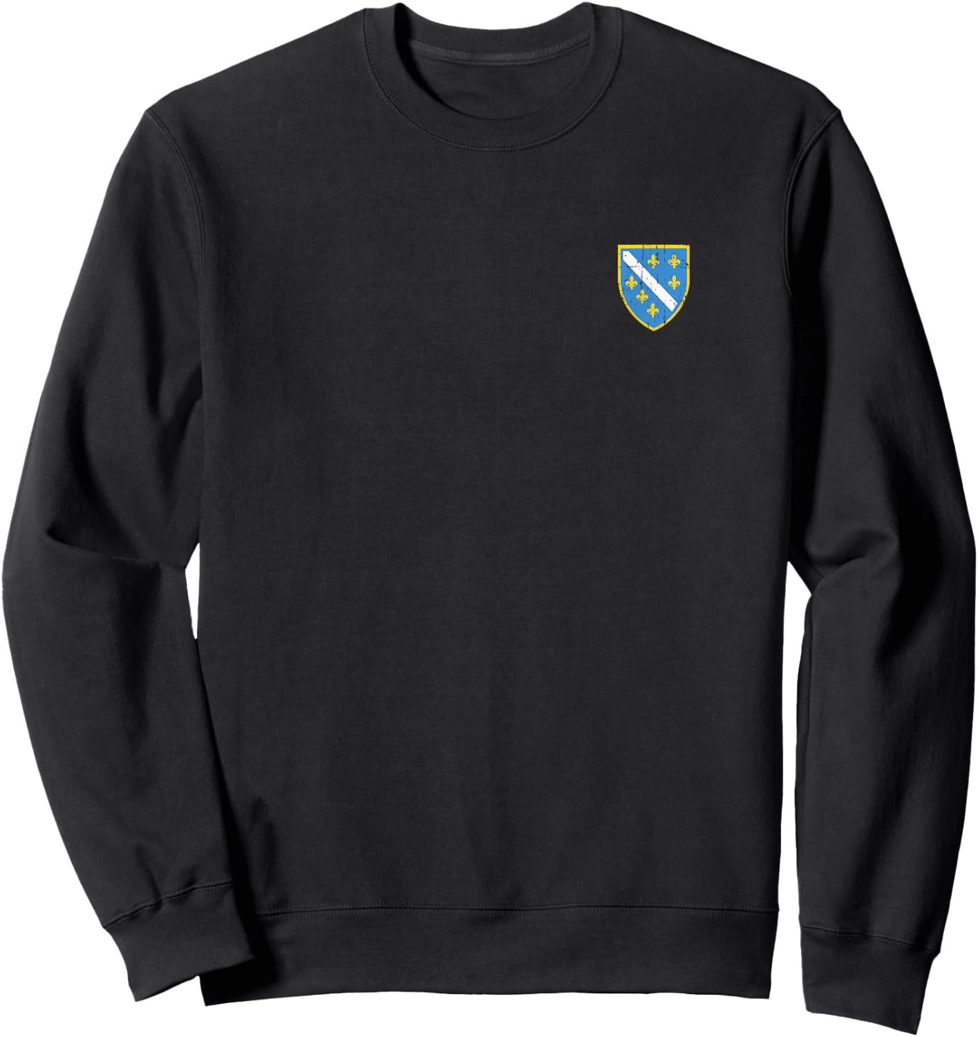 Retro Bosnia Bosna Coat of Arms Croatia Serbia Design Love Sweatshirt - Sweatshirt | Black