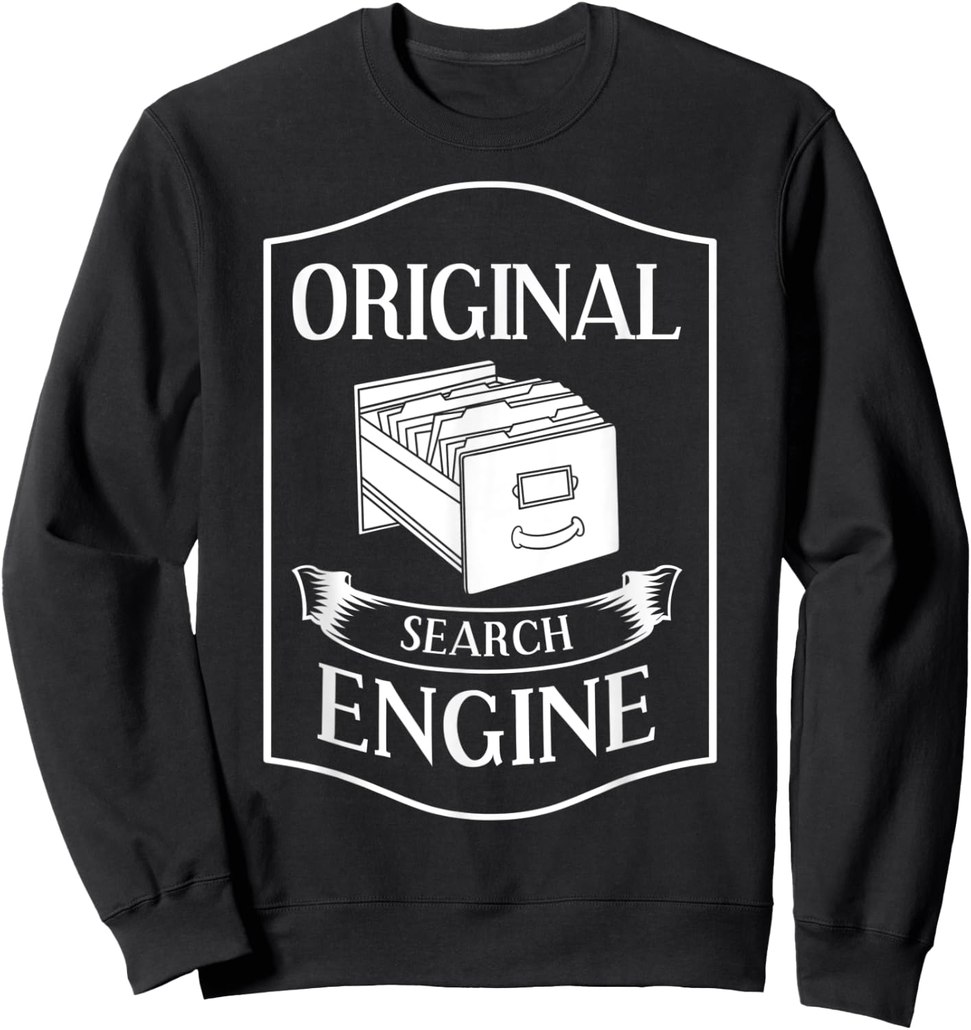 Card Catalog Library Librarian Sweatshirt - Sweatshirt | Black