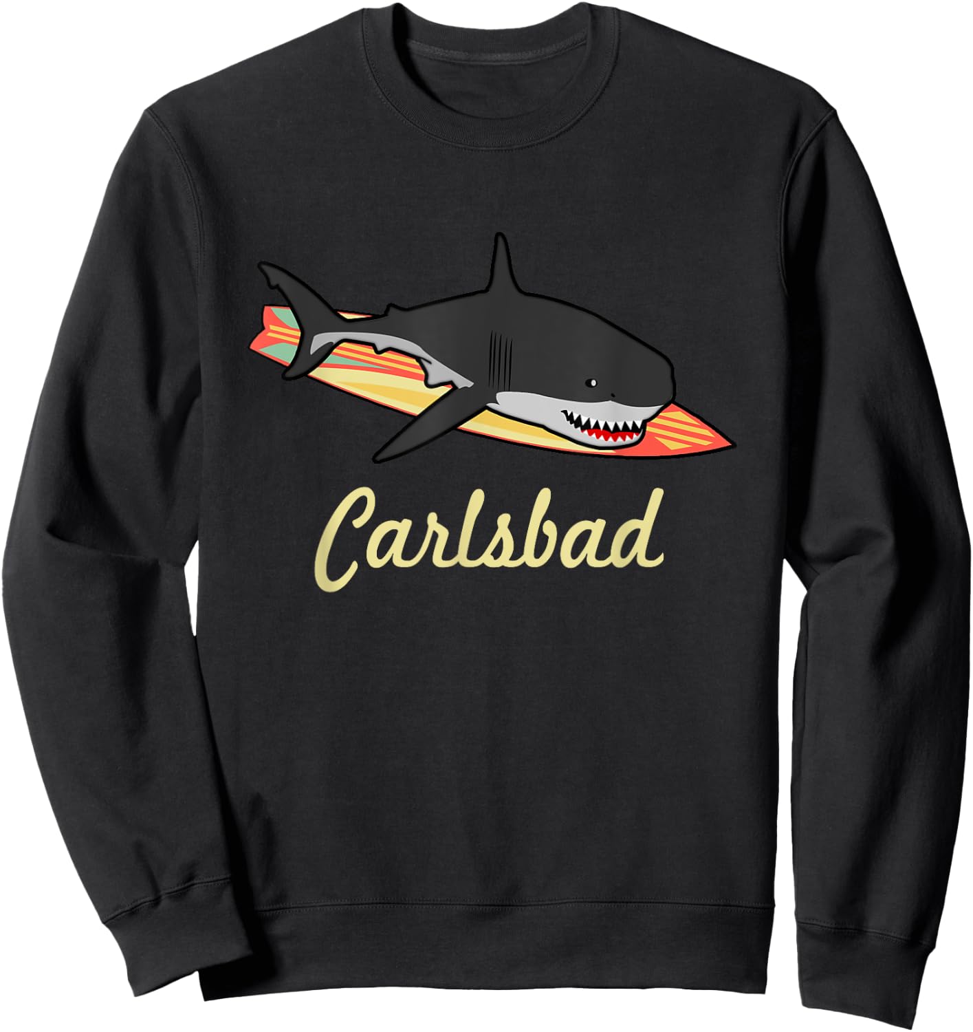 Carlsbad California Beach Souvenir Graphic Surf T Gifts Sweatshirt - Sweatshirt | Black