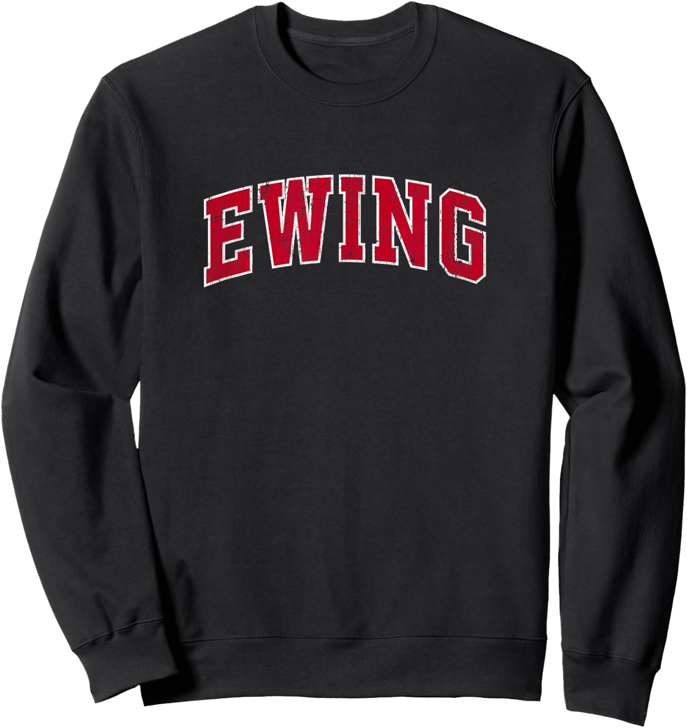 Ewing New Jersey NJ Vintage Sports Design Red Design Sweatshirt - Sweatshirt | Black