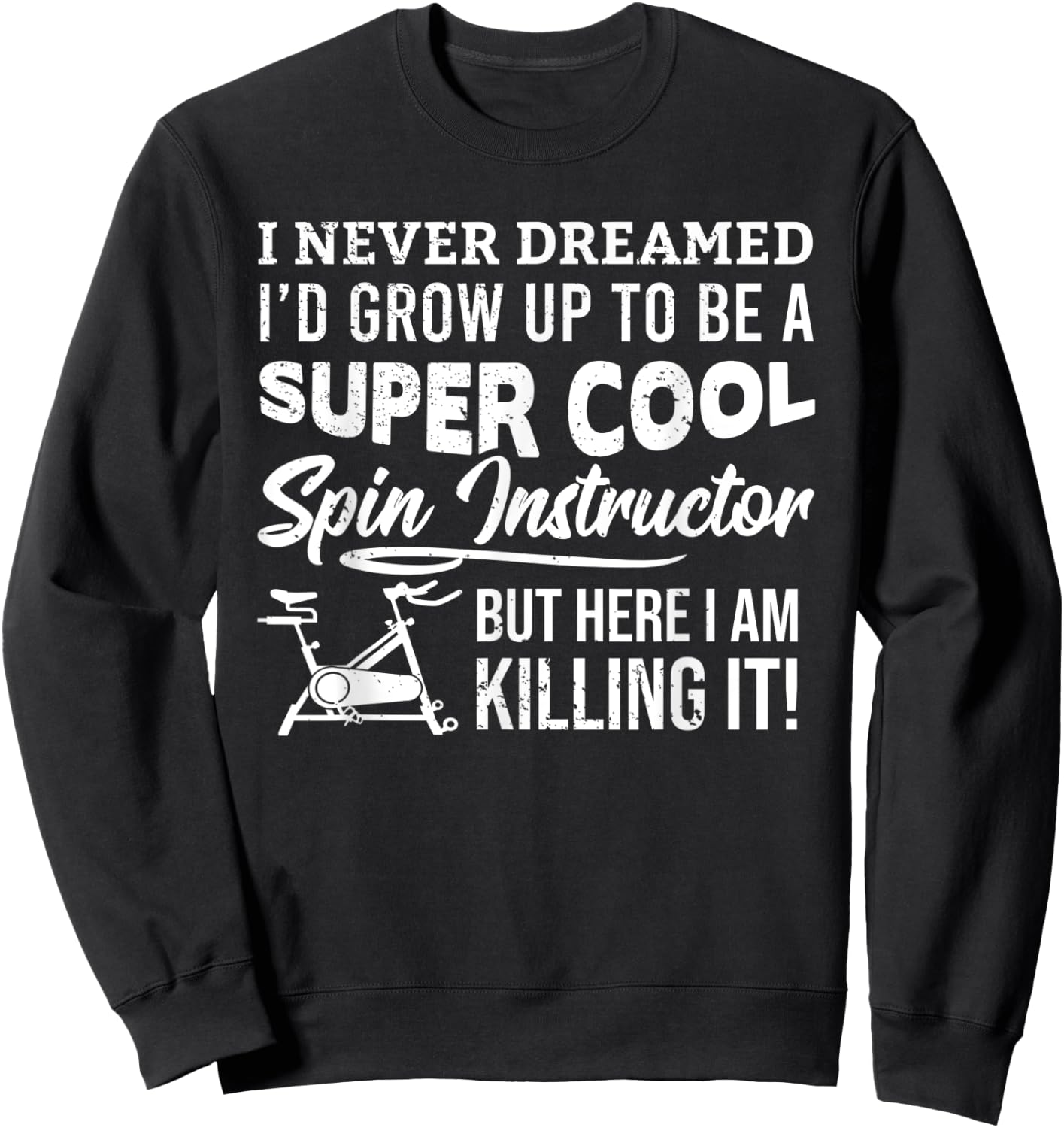 Cute Spin Instructor Cycling Spinning Class Bike Spinner Sweatshirt - Sweatshirt | Black