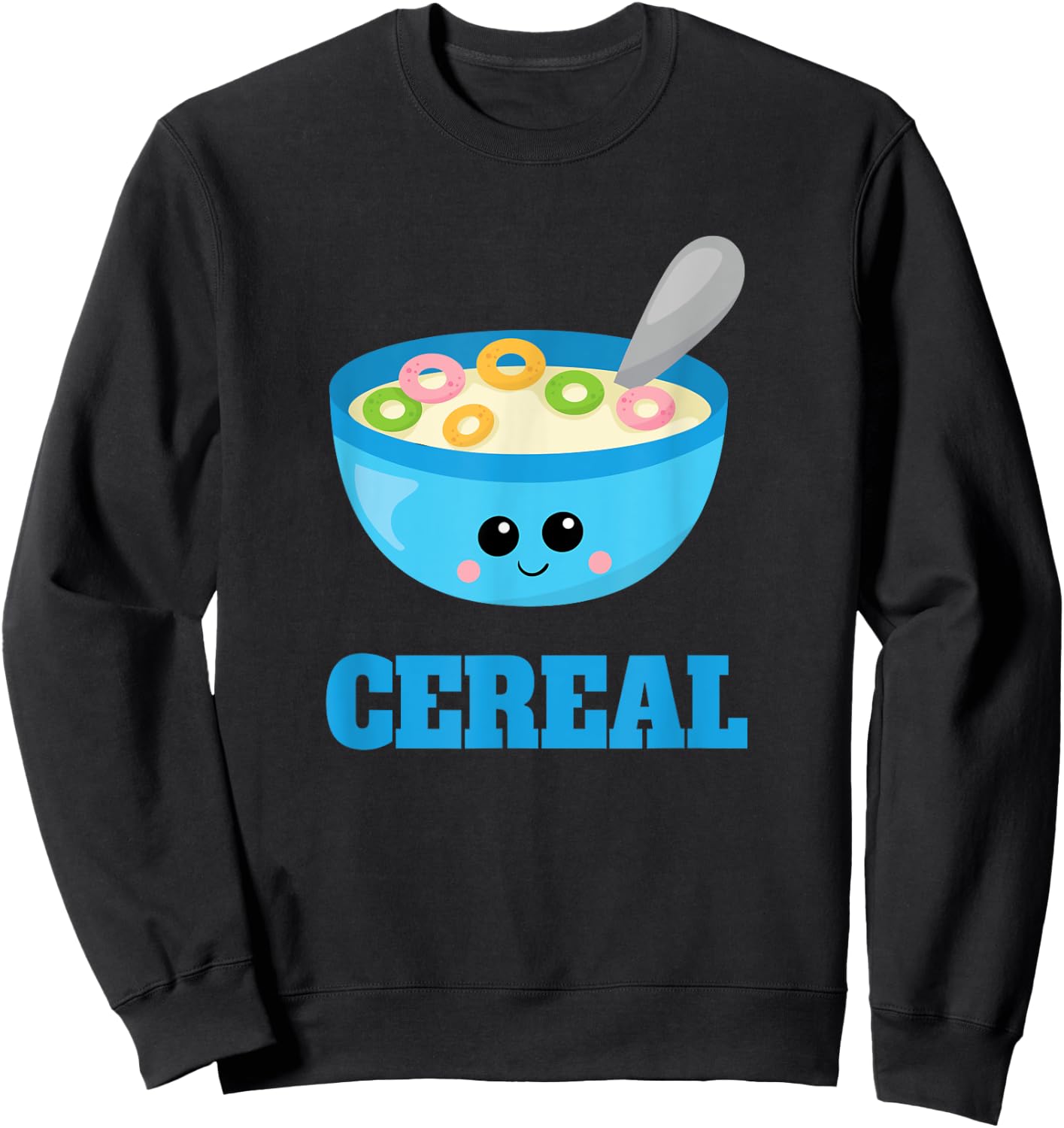 Cute Cereal & Milk Couples Halloween Costume Late Lazy Sweatshirt - Sweatshirt | Black