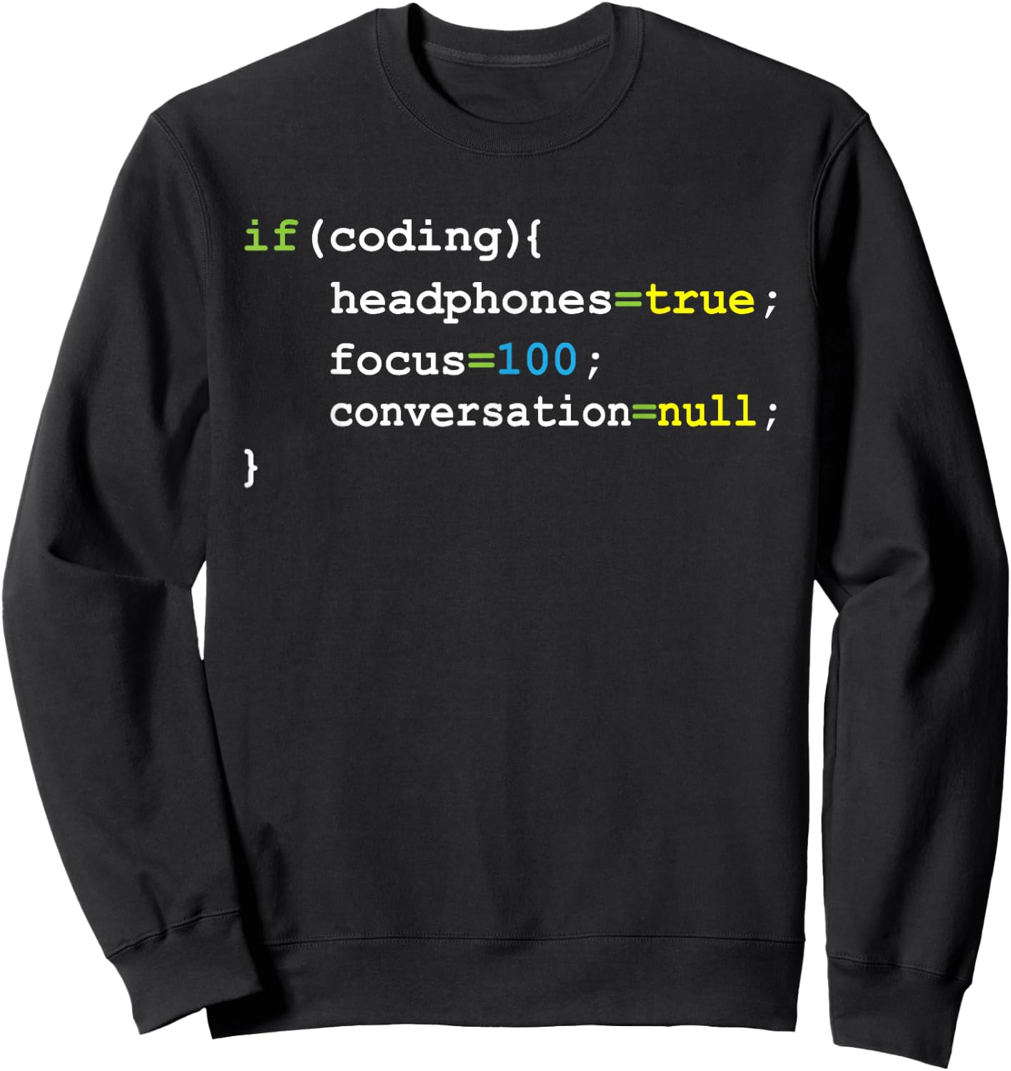 Headphones Focus - Computer Science Programmer Coding Coder Sweatshirt - Sweatshirt | Black