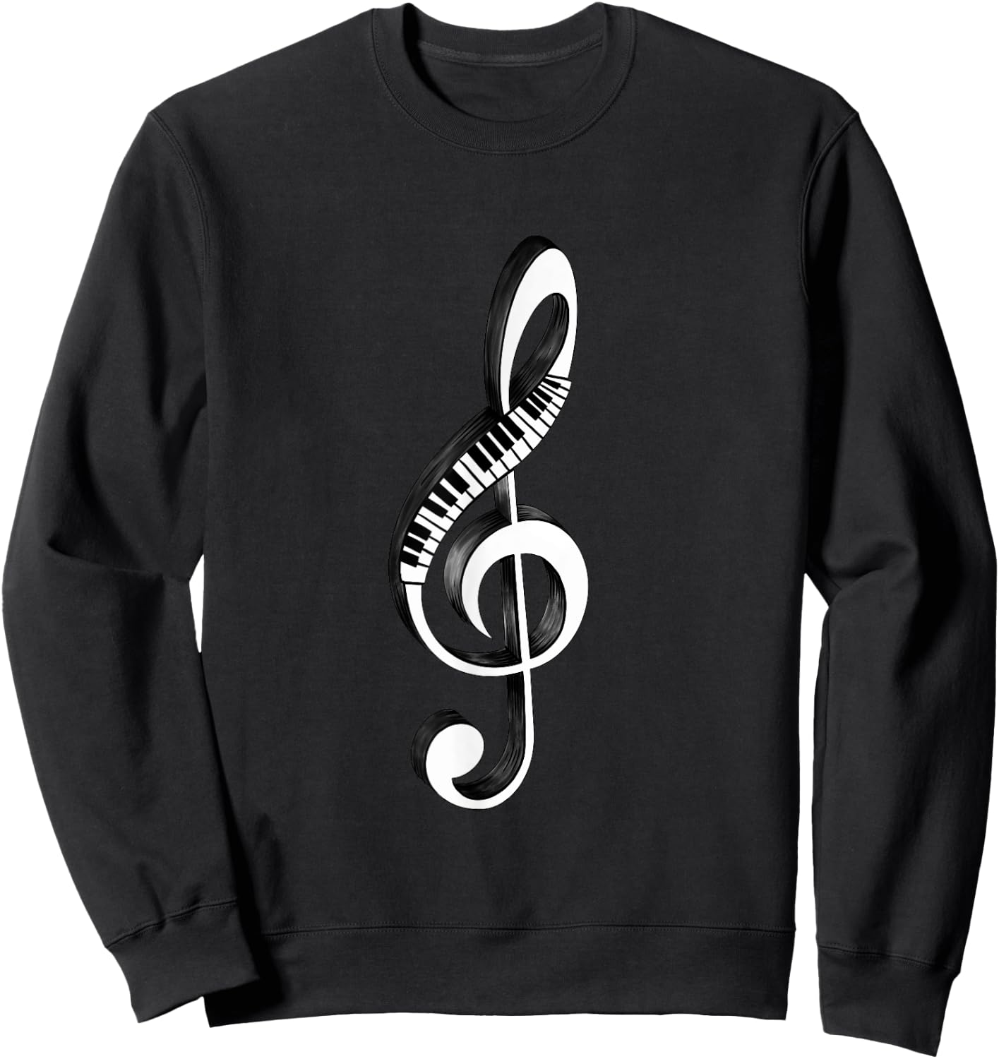 Cool Piano Art Men Women Musical Notes Piano Player Treble Sweatshirt - Sweatshirt | Black