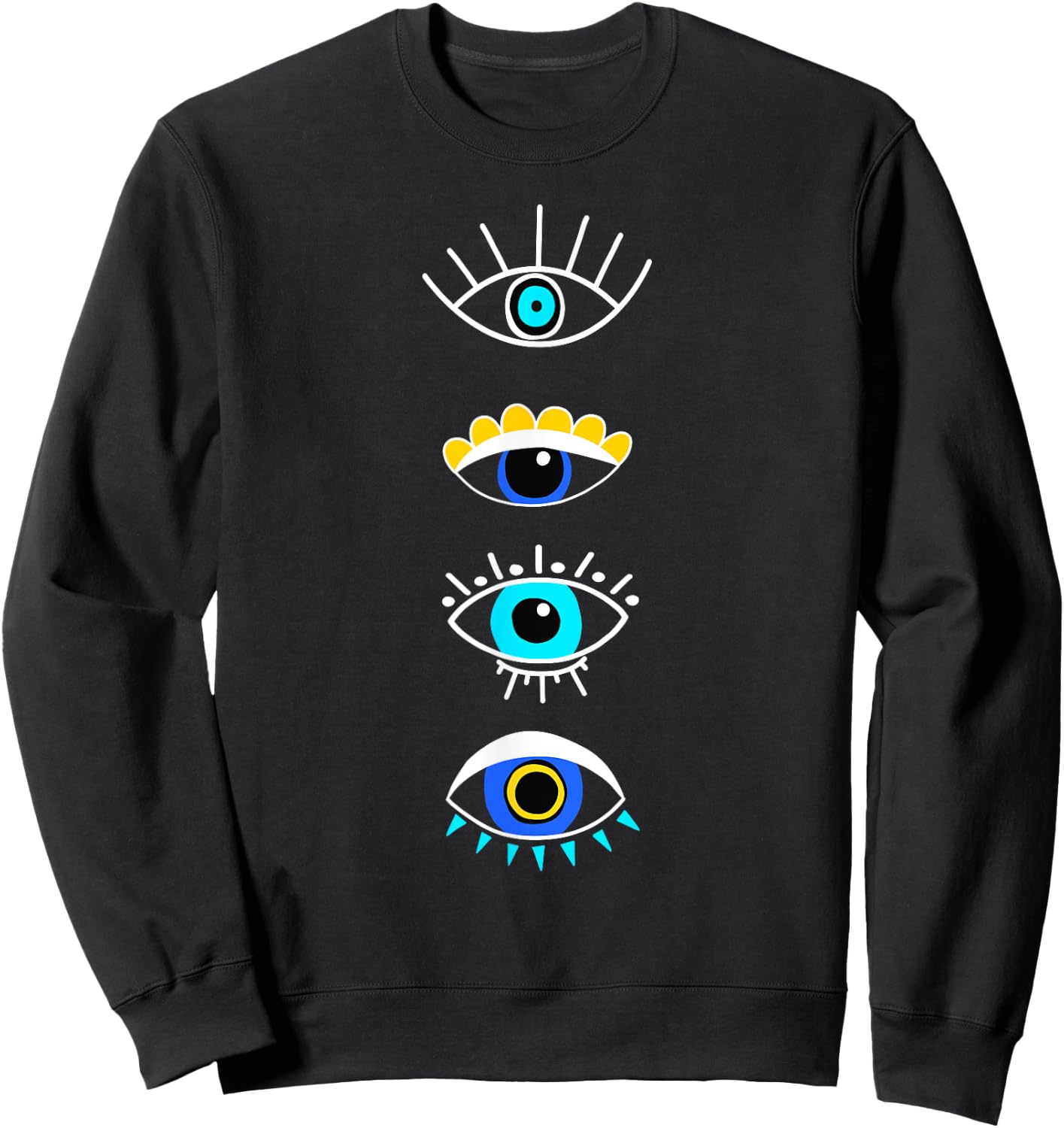 Evil Eye Curse Protection Seeing Eyes Nazar Mati Evil Eye Sweatshirt - Sweatshirt | Black
