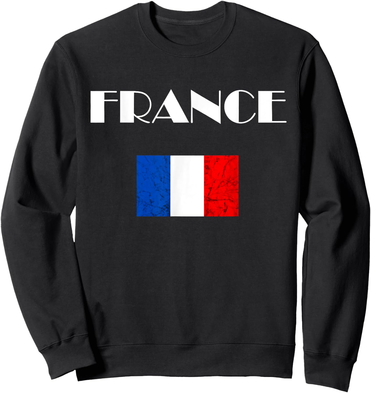 France Flag French Roots French Pride Vintage French Flag Sweatshirt - Sweatshirt | Black