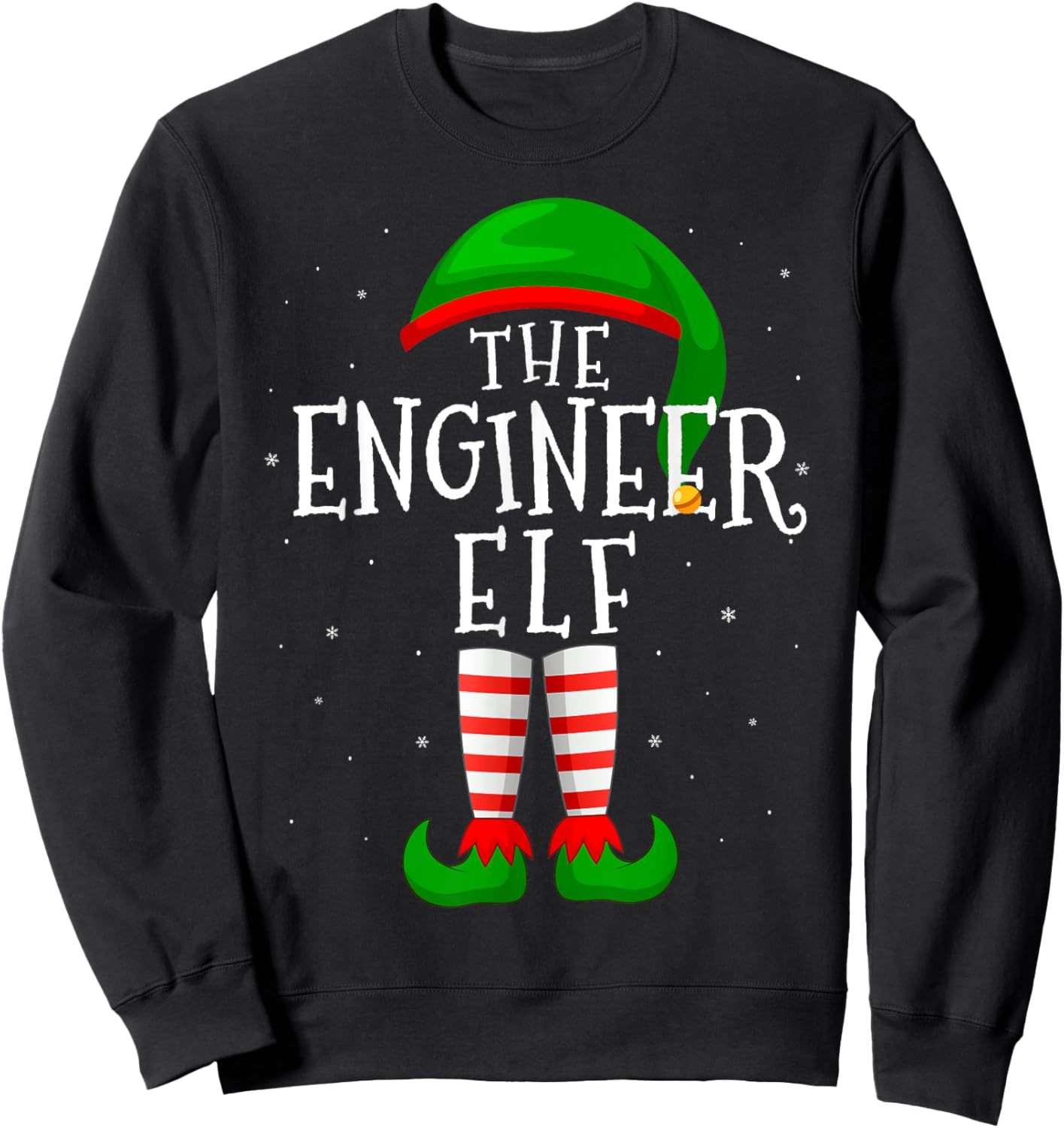 The Engineer Elf Funny Matching Family Group Christmas Gift Sweatshirt - Sweatshirt | Black