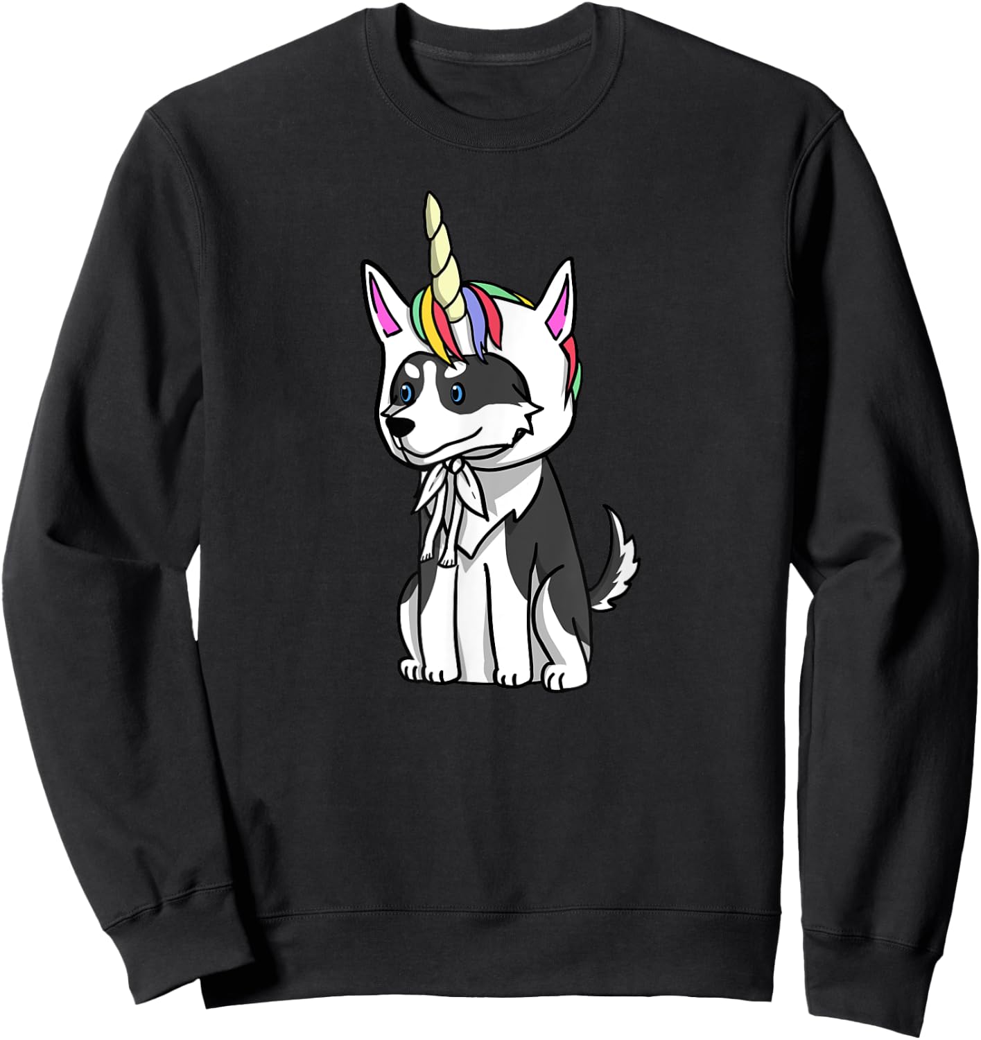 Funny Siberian Husky Unicorn Cute Dog Gift Women Kids Sweatshirt - Sweatshirt | Black