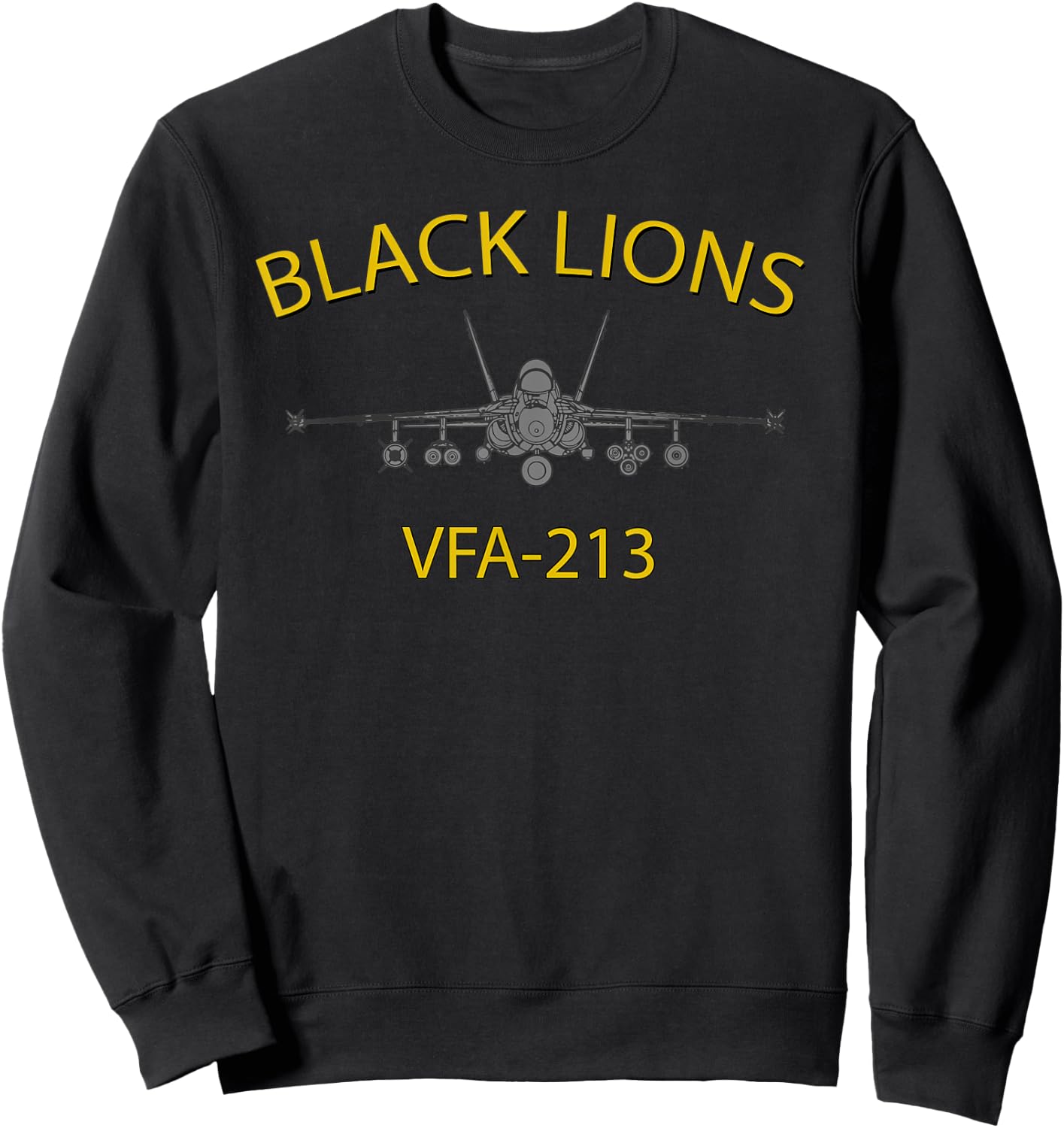 VFA-213 "Black Lions" Squadron F-18 Super Hornet Sweatshirt - Sweatshirt | Black