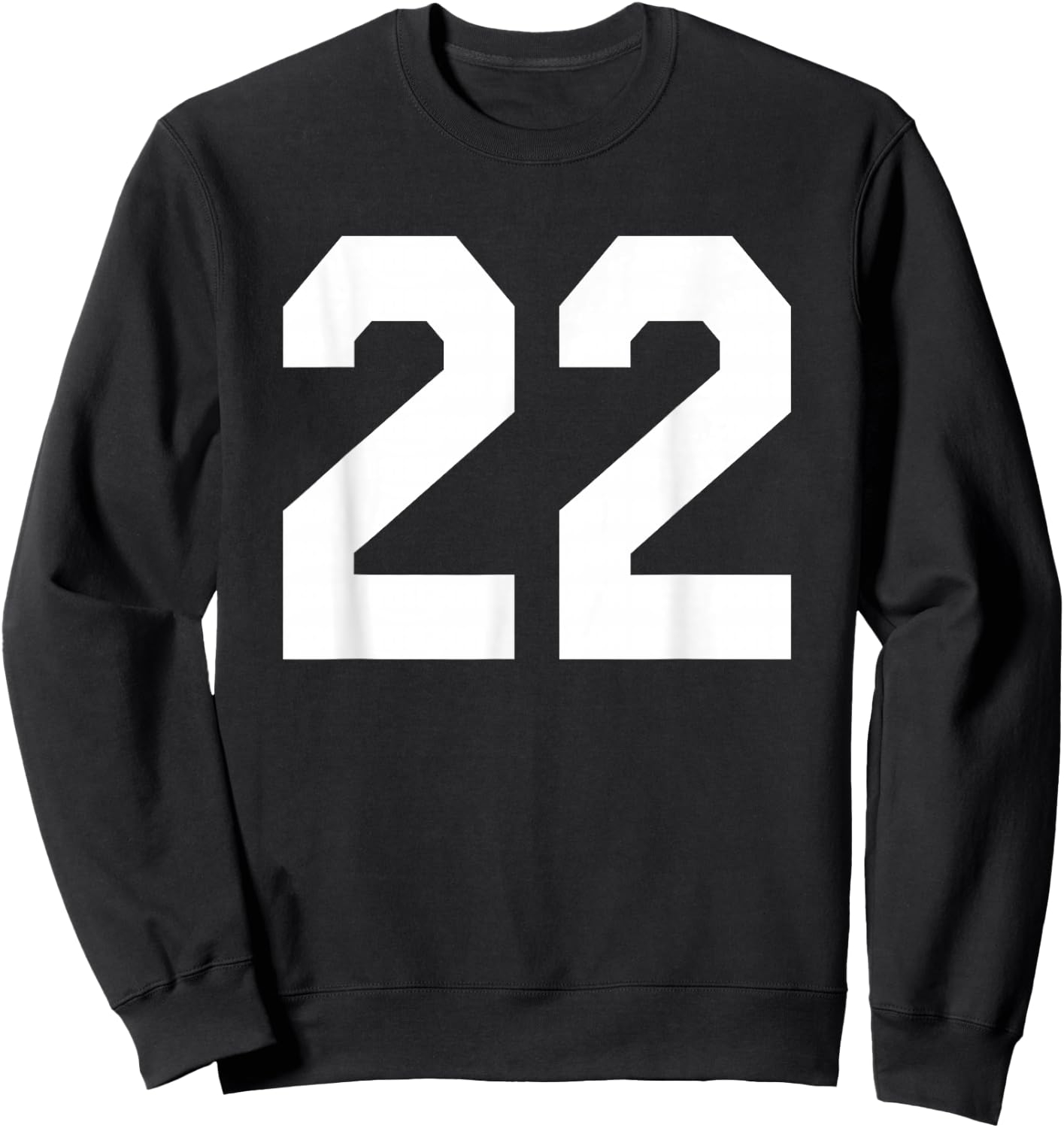 Number 22 Sports Jersey Front and Back Team Player Sweatshirt - Sweatshirt | Black