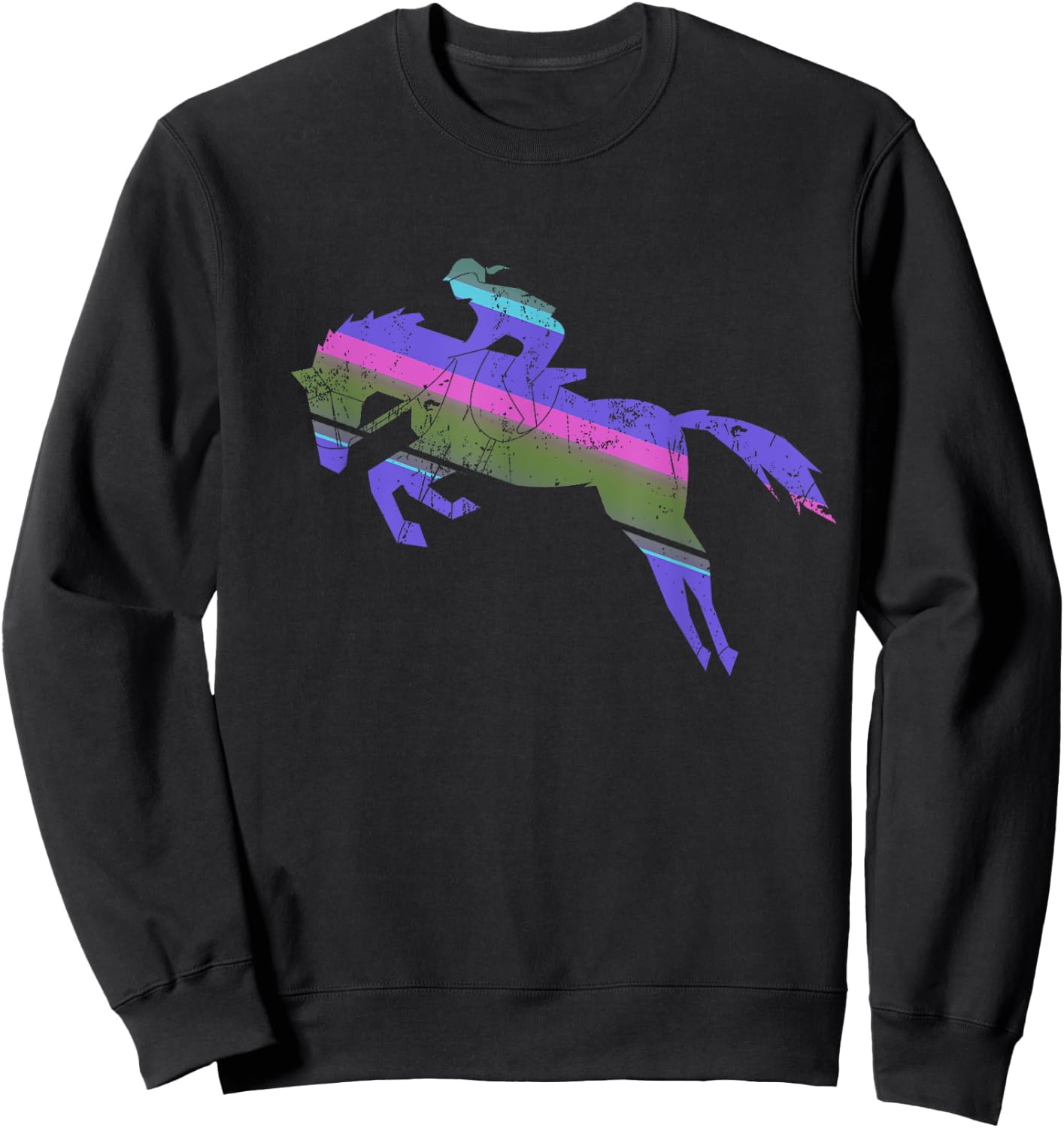 English Horse Riding Shirt | Girl Riding Horse Sweatshirt - Sweatshirt | Black