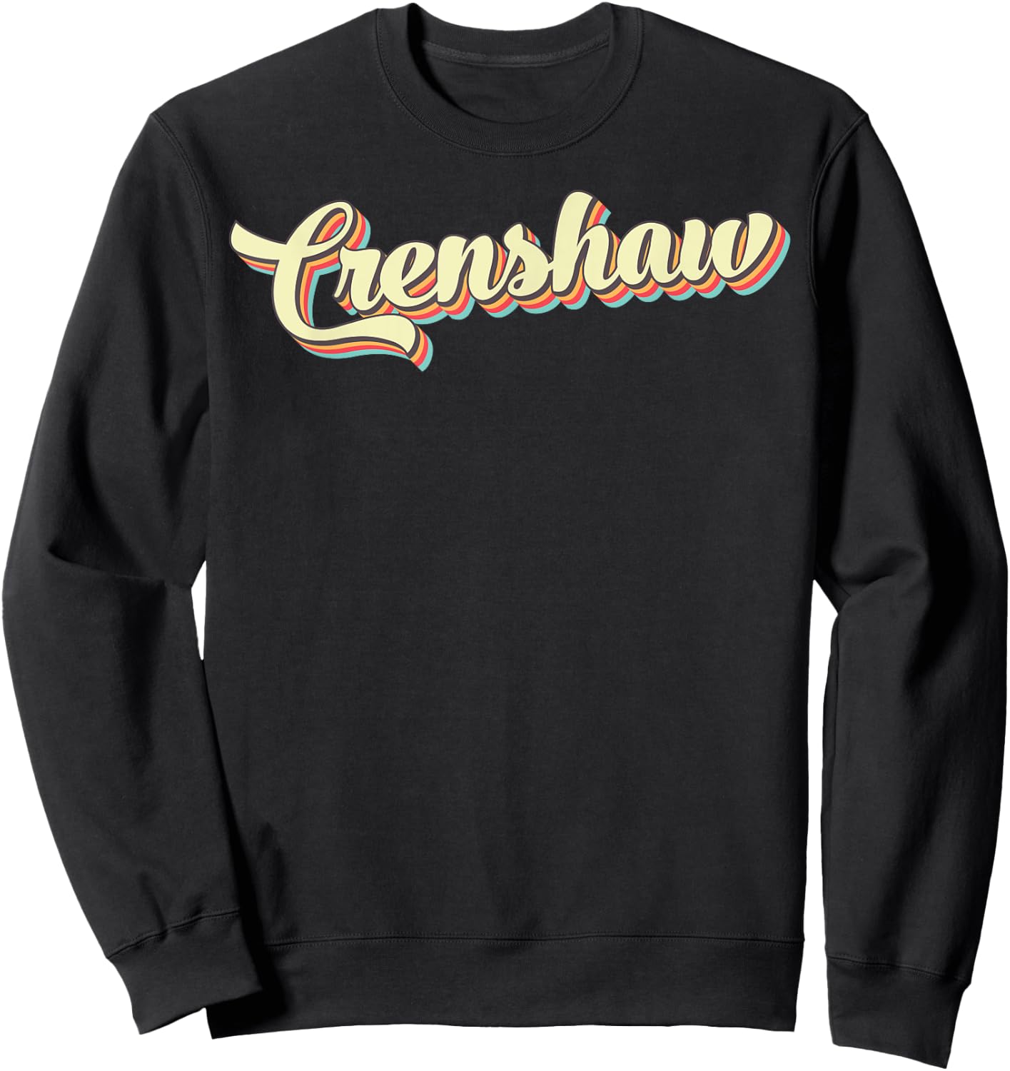 Crenshaw Retro Art Baseball Font Vintage Sweatshirt - Sweatshirt | Black