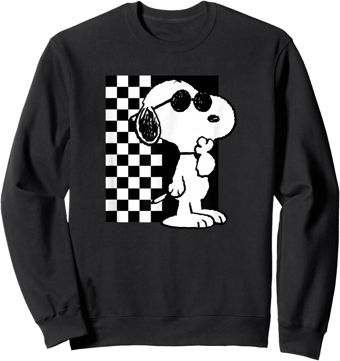 Peanuts - Snoopy Coolness Checkered Sweatshirt - Sweatshirt | Black