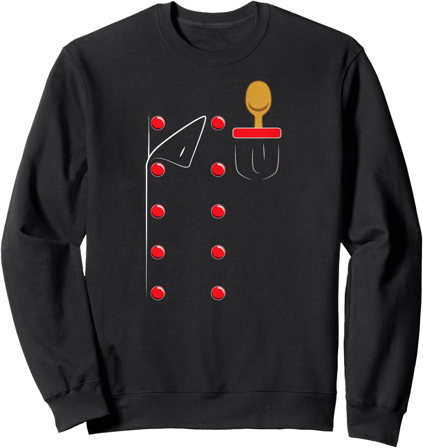 Chef Uniform Jacket Faux Cook Cooking Sweatshirt - Sweatshirt | Black