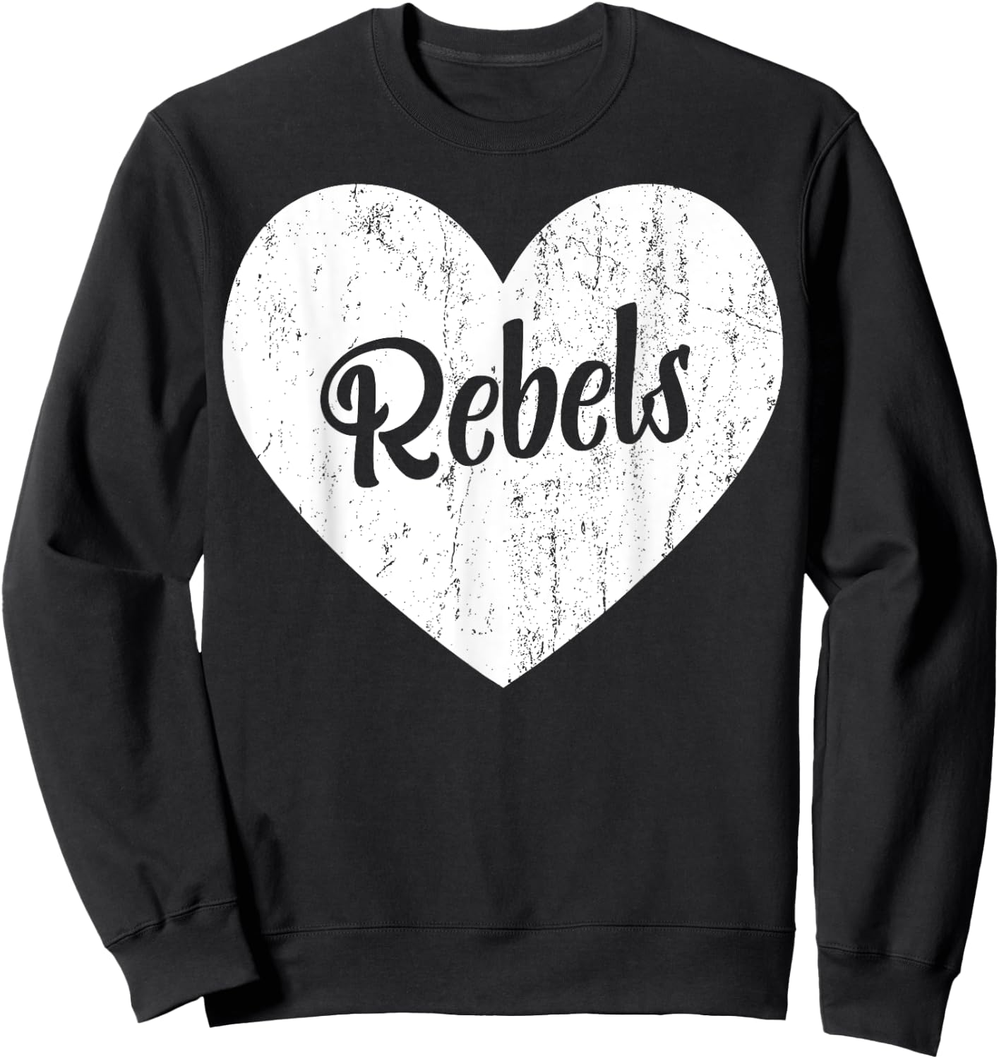 Rebels School Sports Fan Team Spirit Mascot Cute Heart Gift Sweatshirt - Sweatshirt | Black