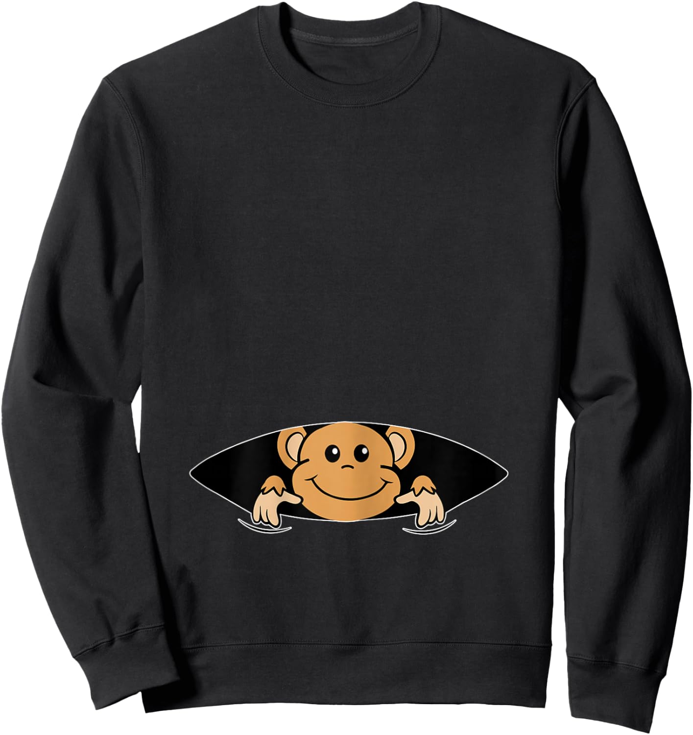 Monkey in the Belly - Pregnancy Announcing Pregnant Mum Sweatshirt - Sweatshirt | Black