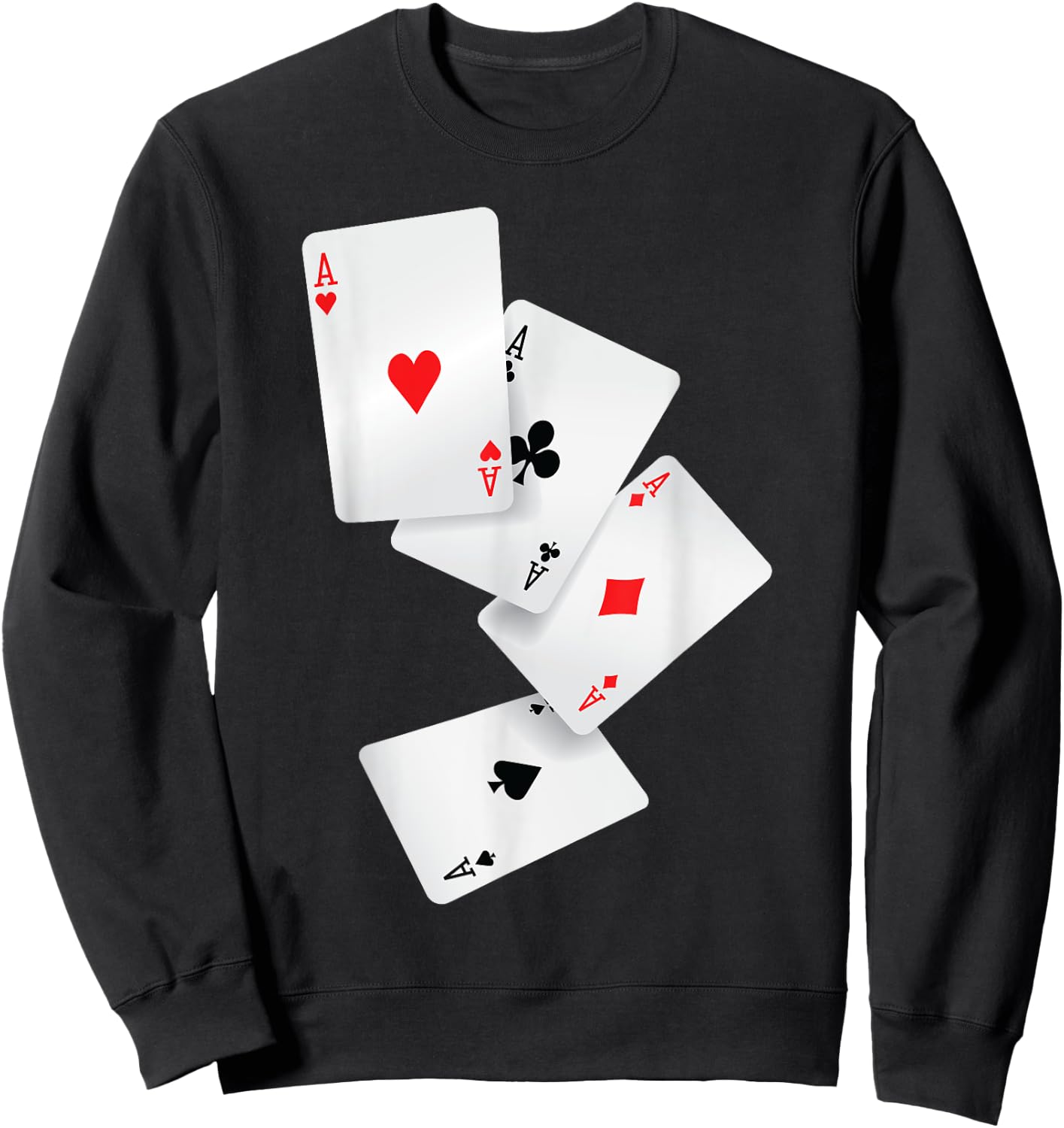 Four Aces Poker Pro Lucky Player Winner Costume Hand Gifts Sweatshirt - Sweatshirt | Black