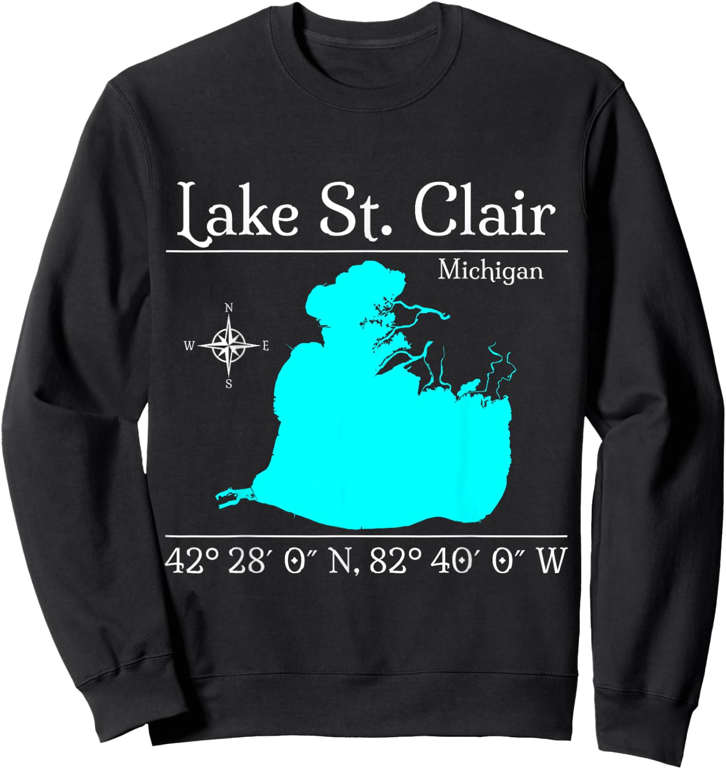 Lake St. Clair, Michigan Sweatshirt - Sweatshirt | Black