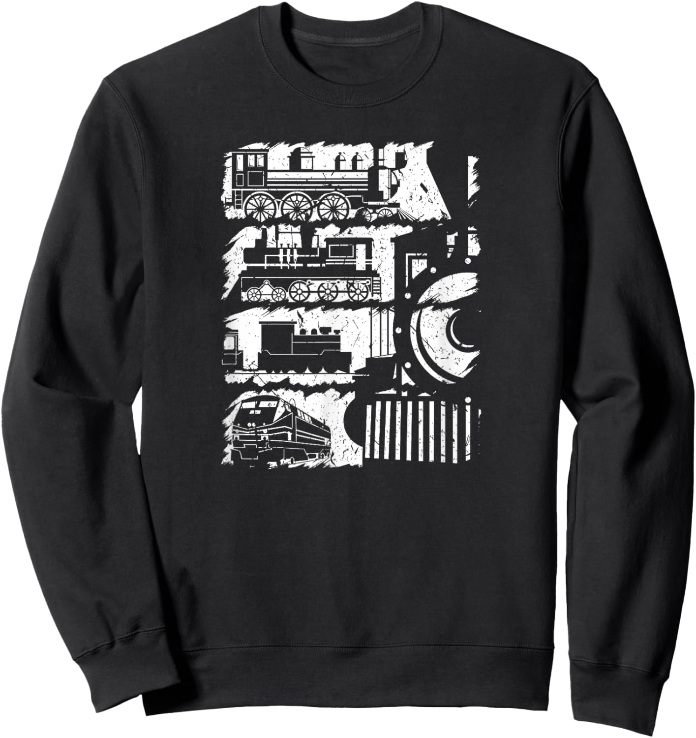 Railroad Locomotives Model Train Sweatshirt - Sweatshirt | Black