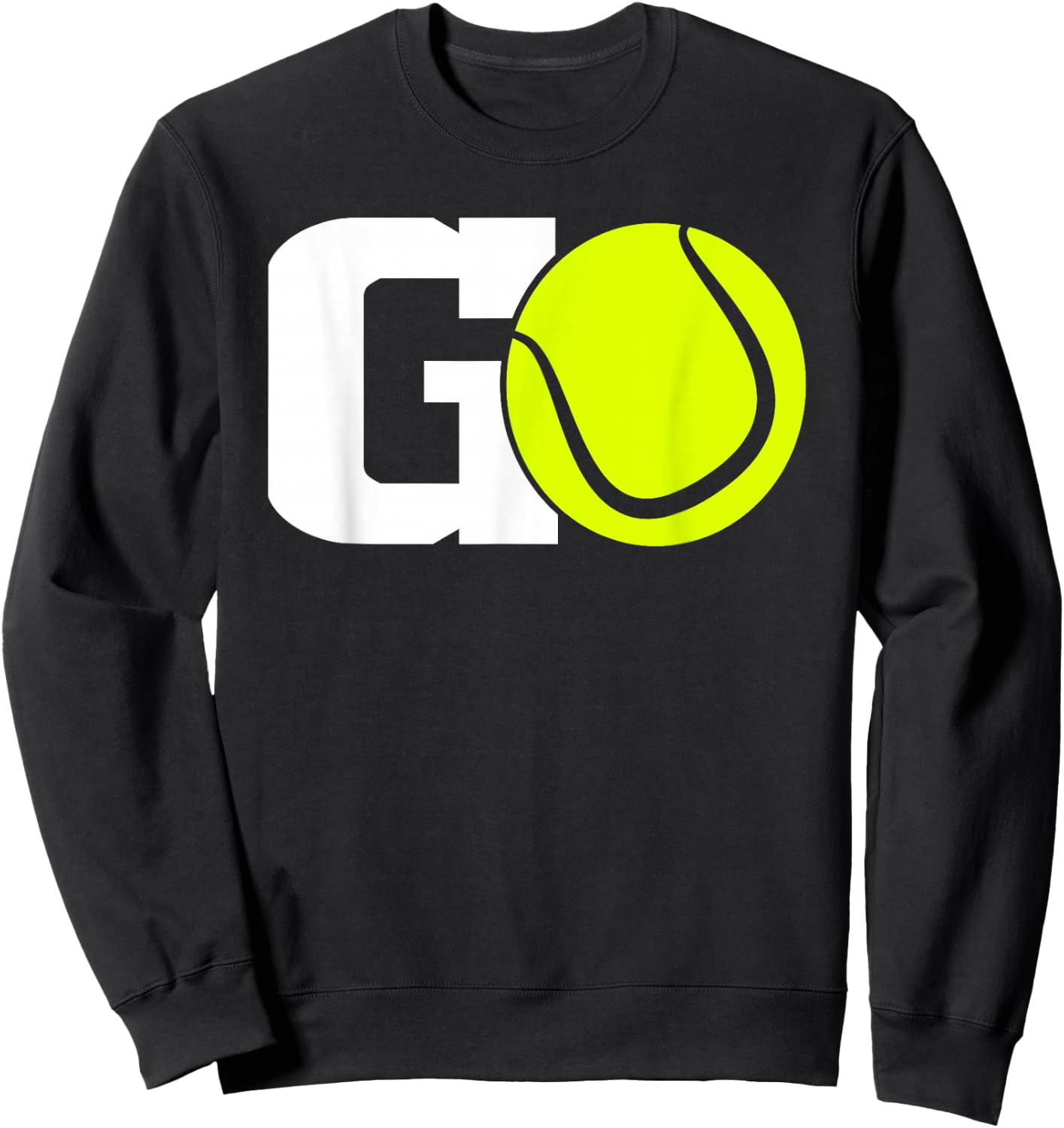 Tennis Player Go Design Graphic Sweatshirt - Sweatshirt | Black