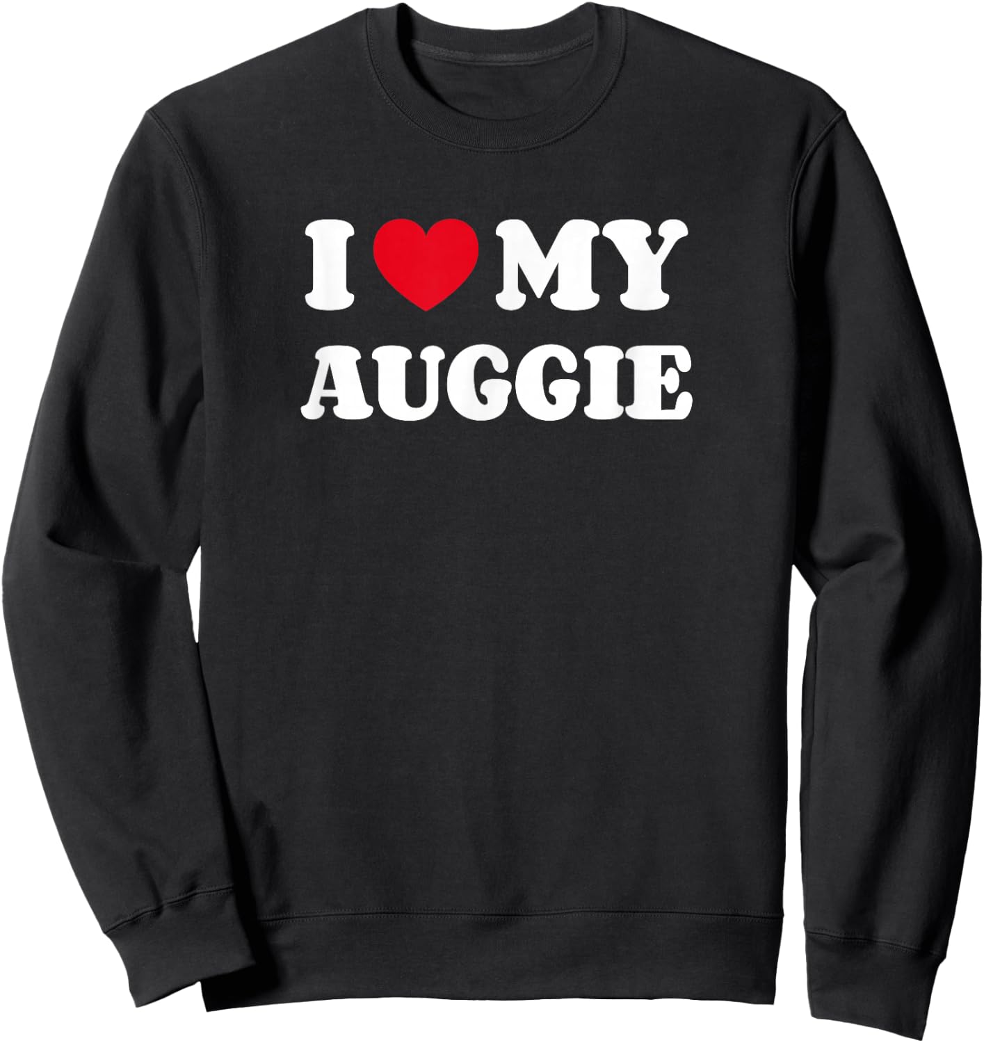 Auggies I Love My Auggie Dog Owner Heart Sweatshirt - Sweatshirt | Black