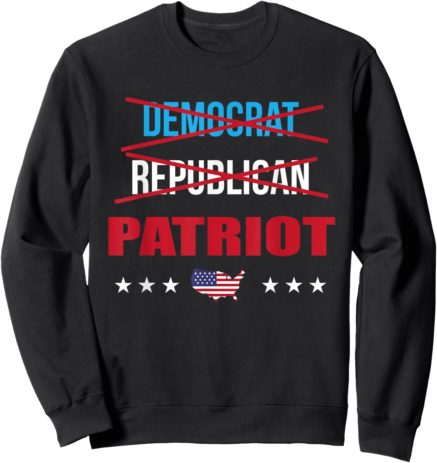 Democrat Republican Patriot Nonpartisan American Flag USA Men Sweatshirt - Sweatshirt | Black
