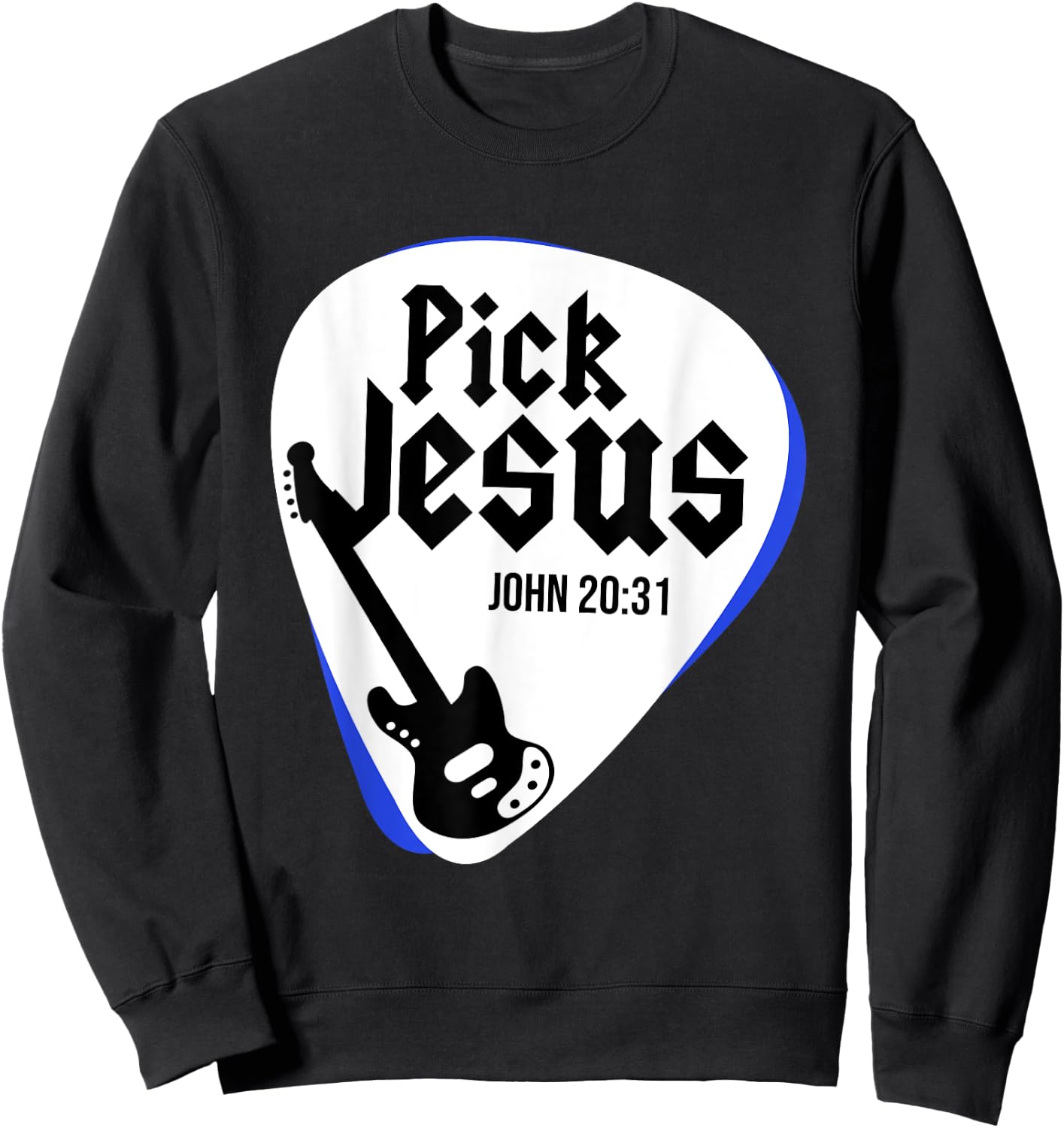 Jesus Christ Guitar Religion Christianity Catholic God Sweatshirt - Sweatshirt | Black