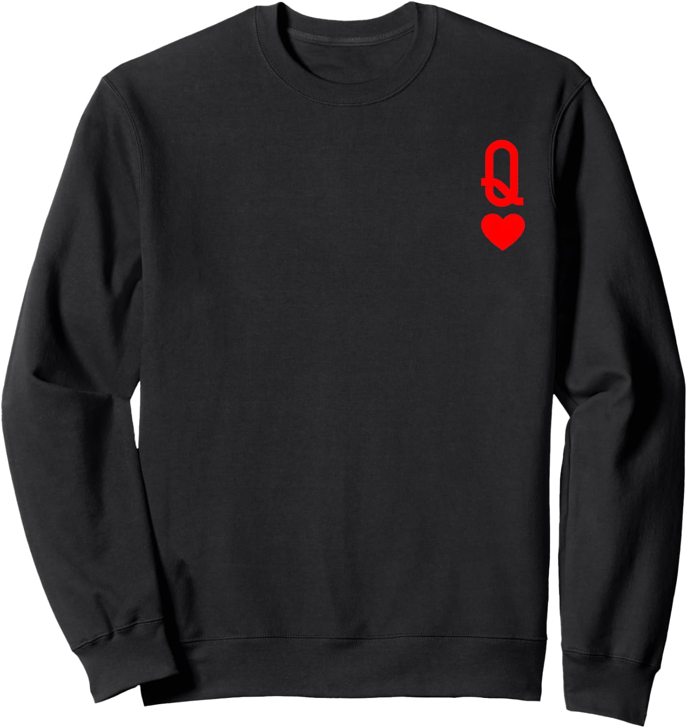 Queen of Heart King And Queen Easy Couple Halloween Costume Sweatshirt - Sweatshirt | Black
