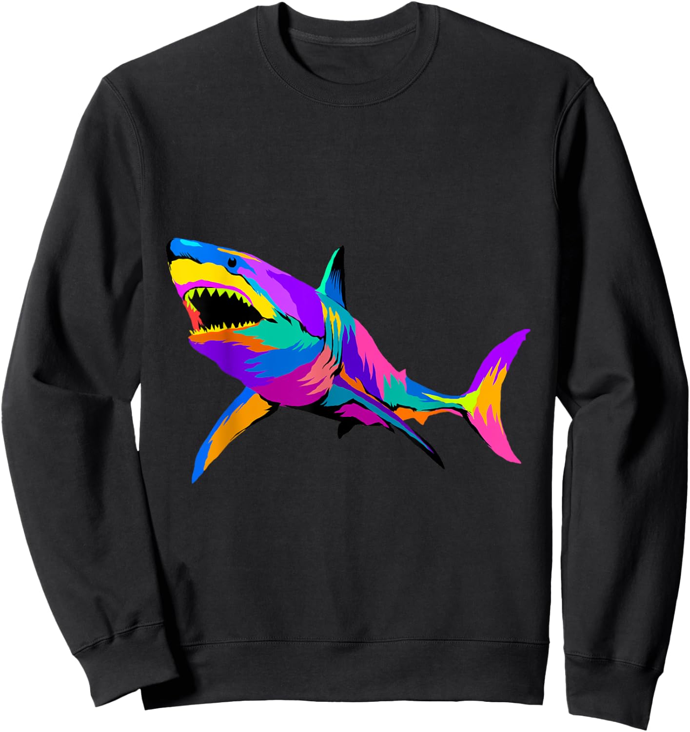 Pop Art Shark Shirt Marine Biology Sea Animal Shark Lover Sweatshirt - Sweatshirt | Black