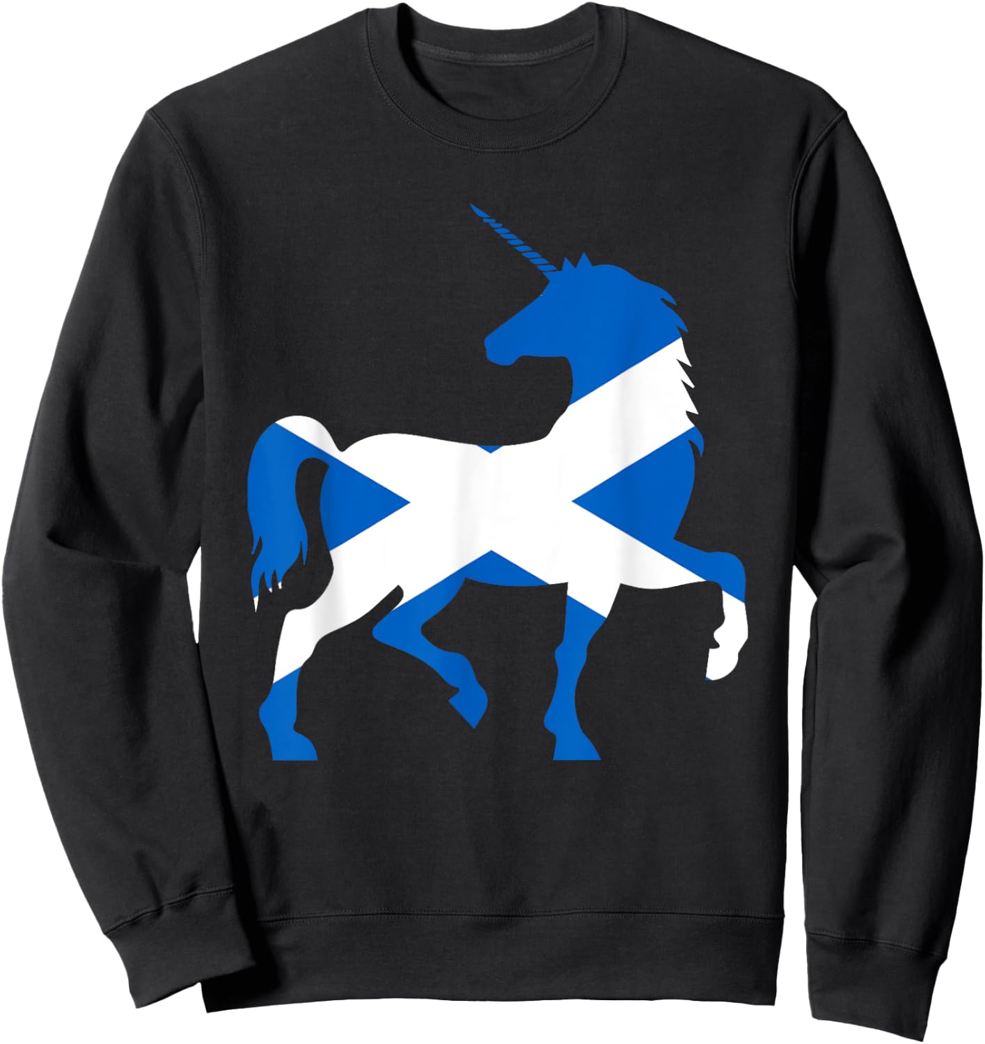 Scotland Flag Unicorn Scot Tartan Plaid Day Scottish Unicorn Sweatshirt - Sweatshirt | Black