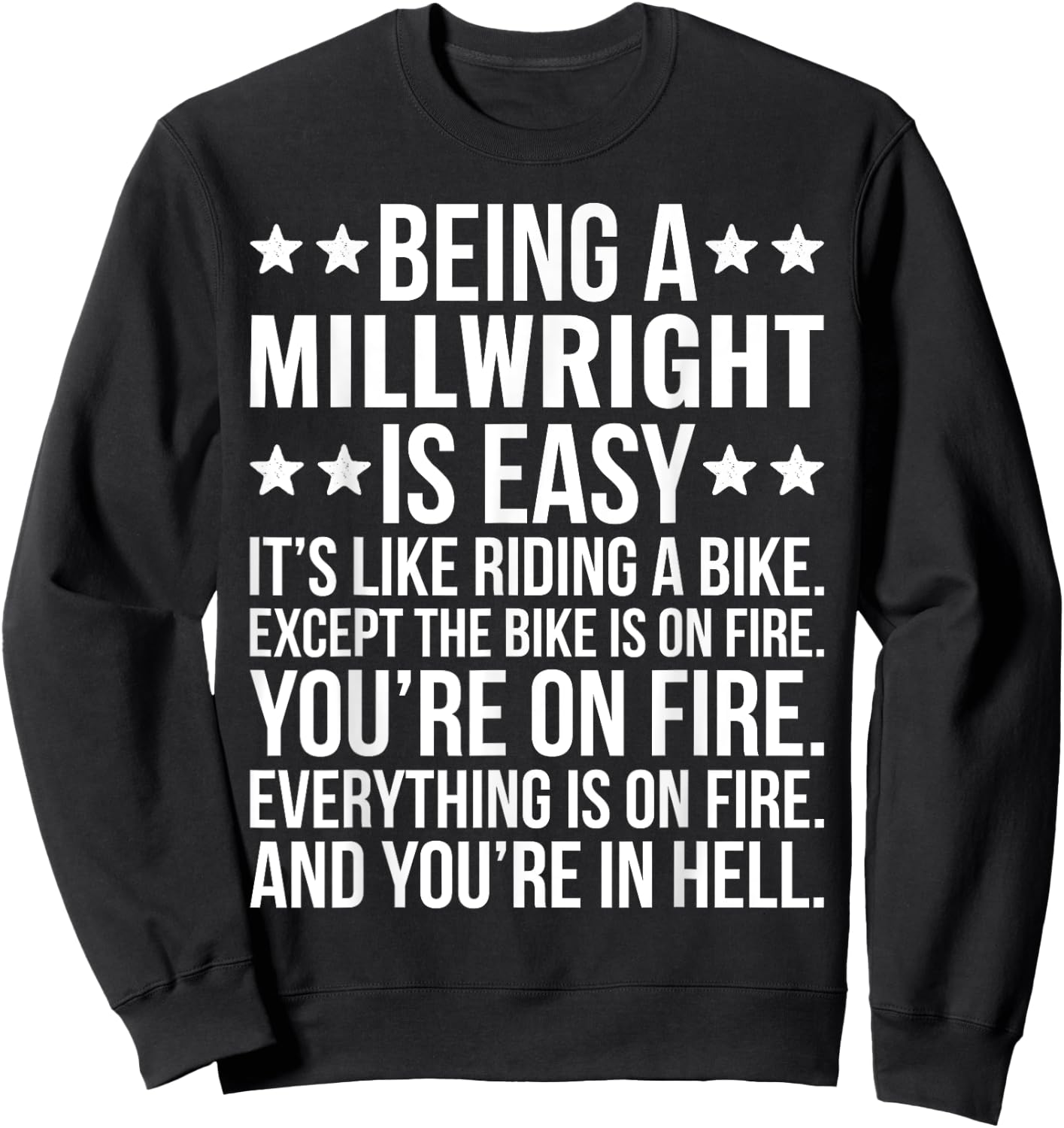 Being Millwright Is Easy Funny Sarcastic Industrial Mechanic Sweatshirt - Sweatshirt | Black