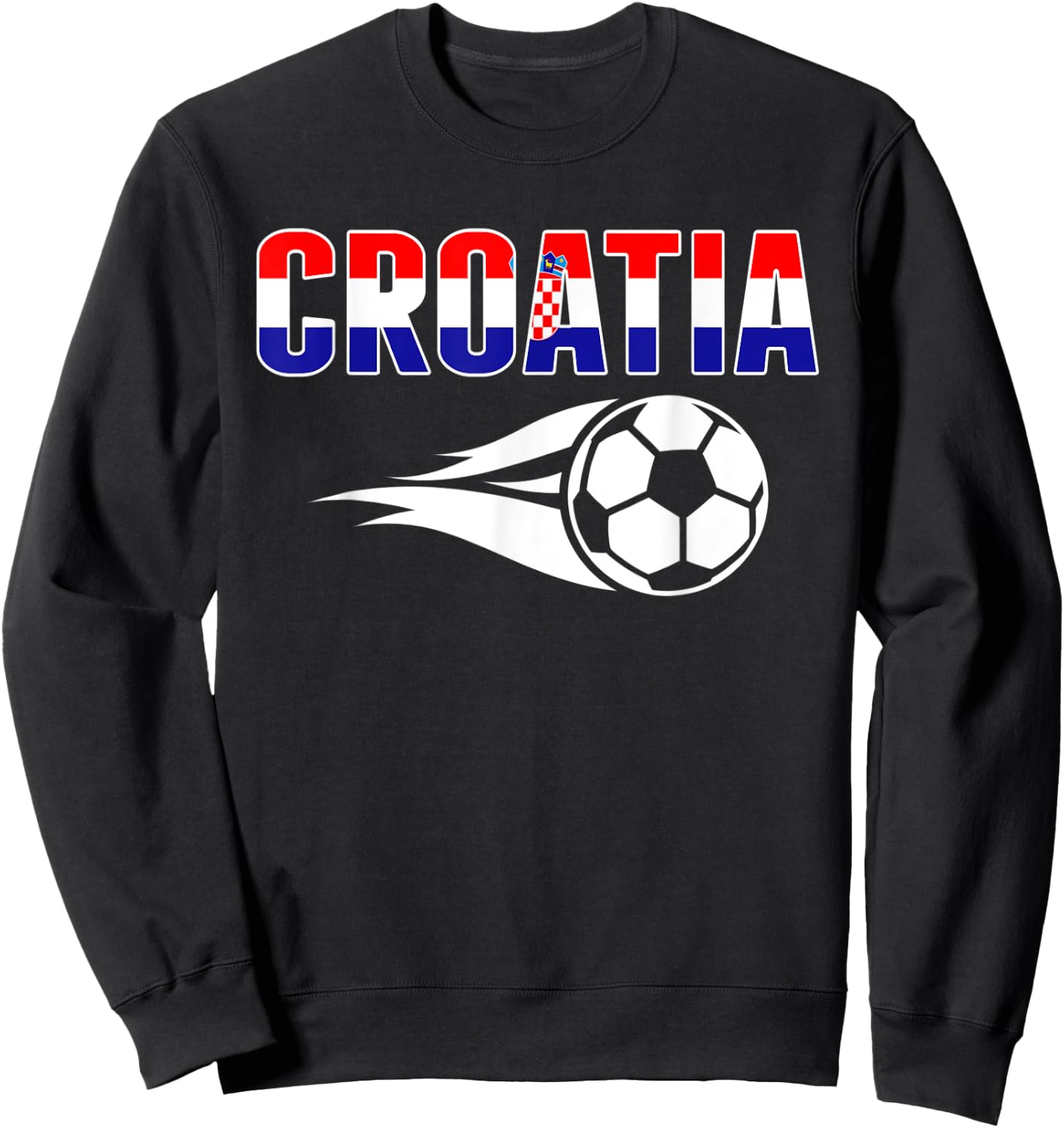 Croatia Soccer Fans Jersey - Croatian Flag Football Lovers Sweatshirt - Sweatshirt | Black