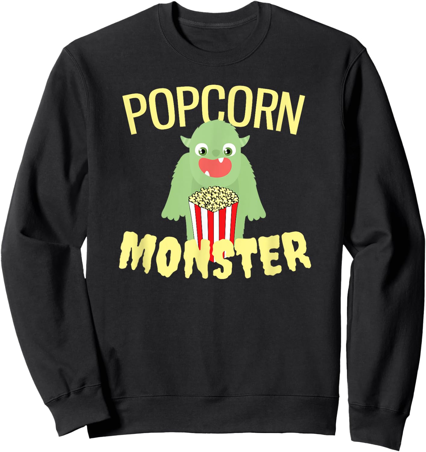 Funny popcorn monster Sweatshirt - Sweatshirt | Black