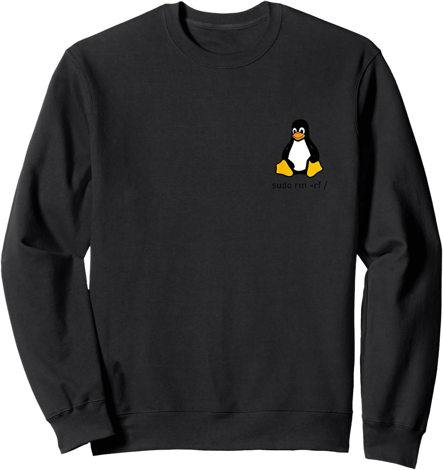 Tux Linux Penguin - Sudo rm -rf/Computer Science Computer Sweatshirt - Sweatshirt | Black