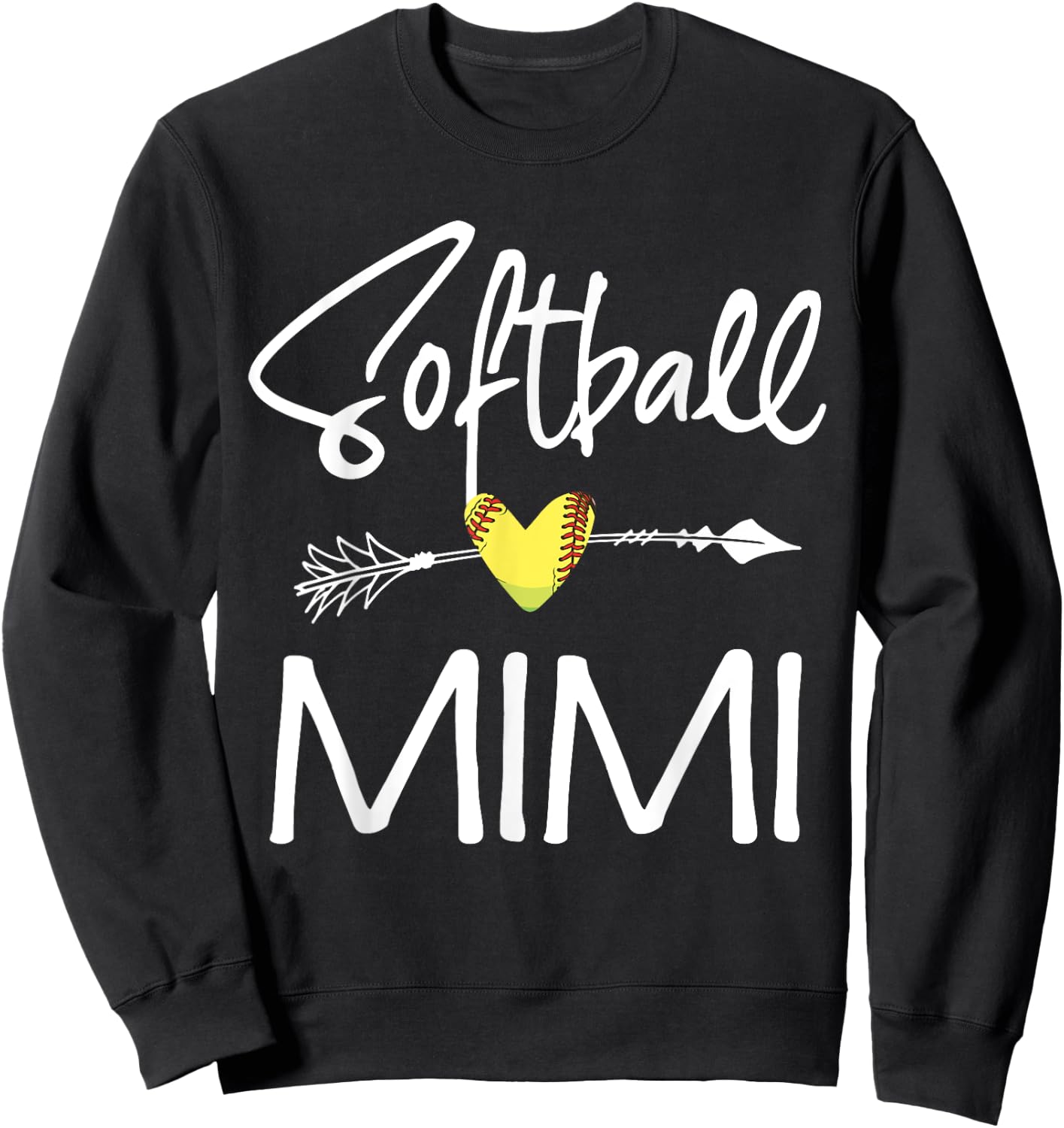 Softball Mimi Women Softball Gift Sweatshirt - Sweatshirt | Black