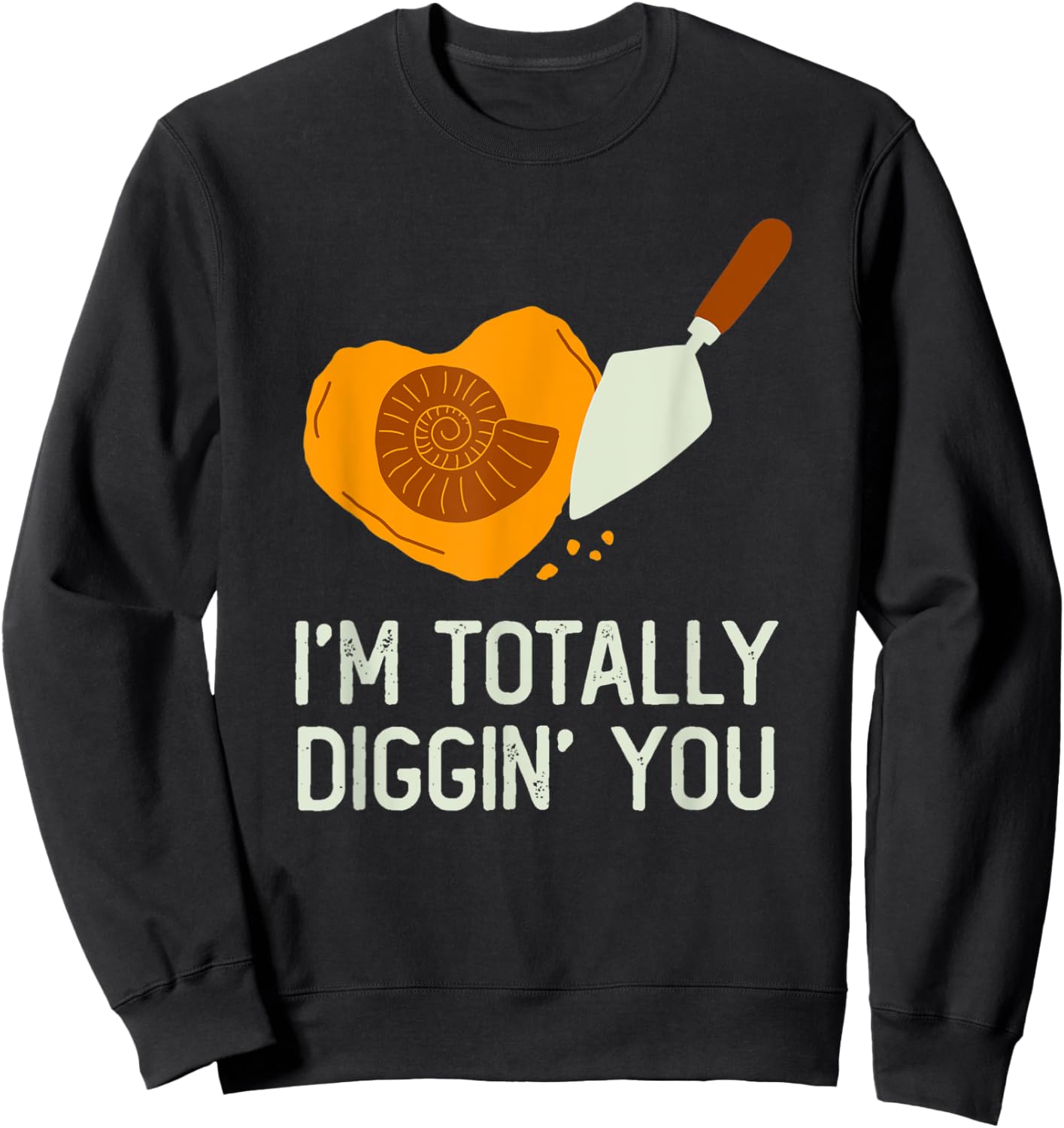 Fossil Hunting Valentines Day Gift I'm Totally Diggin You Sweatshirt - Sweatshirt | Black