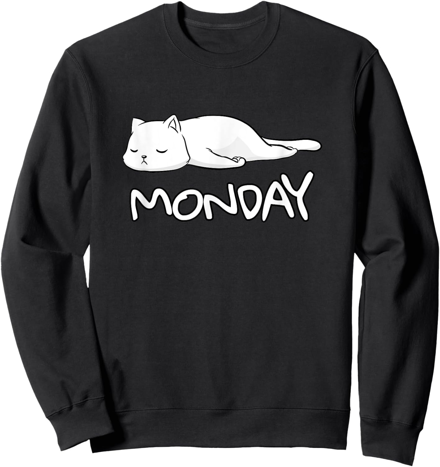 Funny Hate Monday Shirt Cat sleep Monday haters loafer Men Women Girls Kids Sweatshirt - Sweatshirt | Black